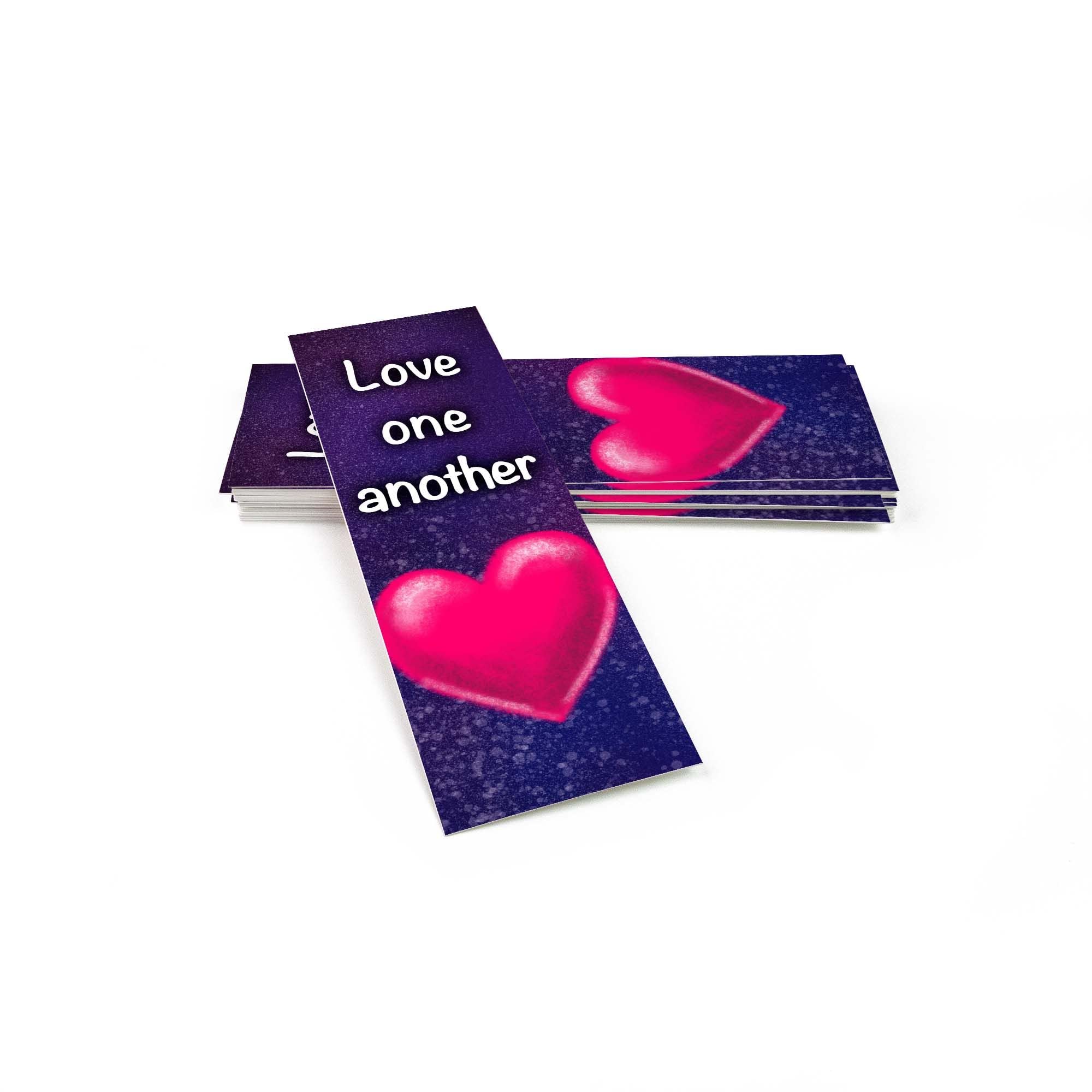 Bulk Pack of 25 Christian Bookmarks for Kids - John 13:34 'Love One Another' Bible Verse Book Markers, Sunday School Prizes & Scripture Gifts for Children & Youth - Perfect for Bible Study, Church Events & Religious Education