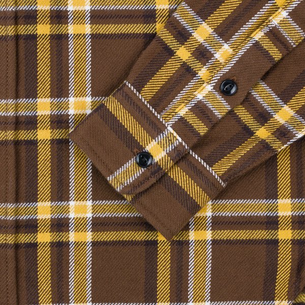 Iron Heart IHSH 378 Ultra Heavy Flannel Work Shirt - Crazy Check Brown Plaid for Men | Durable & Warm Winter Shirt for Outdoor Work, Camping & Casual Wear