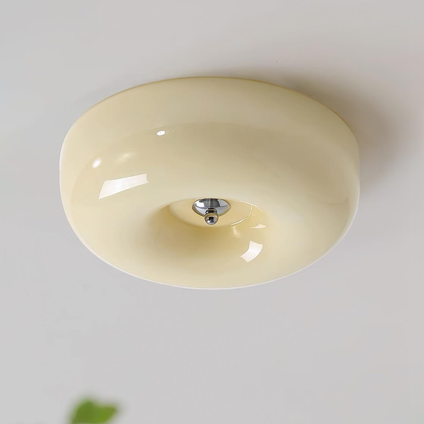 Cream Pudding Ceiling Light Fixture - Modern LED Flush Mount Lighting for Bedroom, Living Room & Kitchen - Soft Warm White Glow, Energy Efficient Home Decor