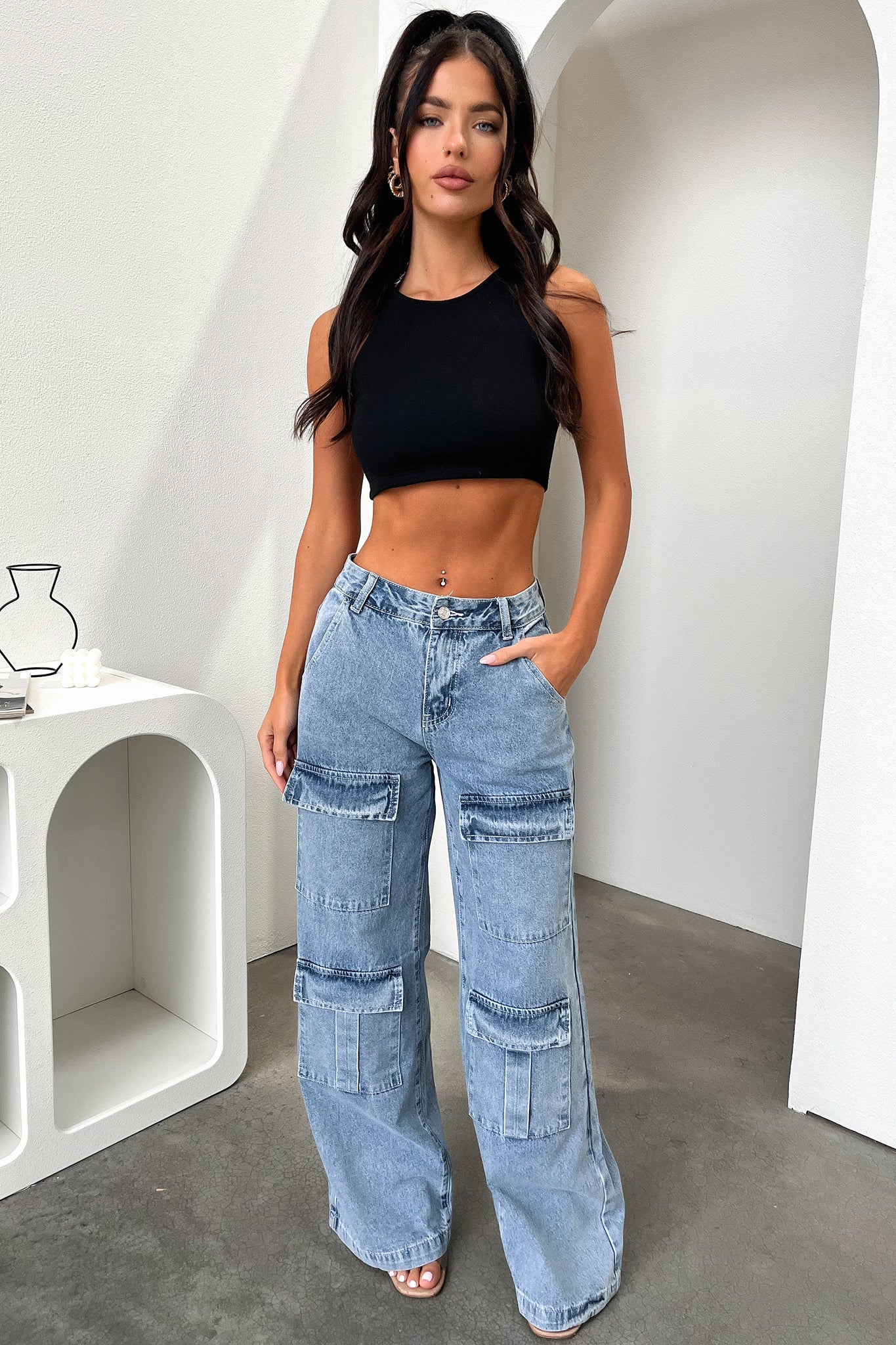 Adelina Black Crop Top for Women | Trendy Short Sleeve Summer T-Shirt | Perfect for Yoga, Gym, and Casual Outfits
