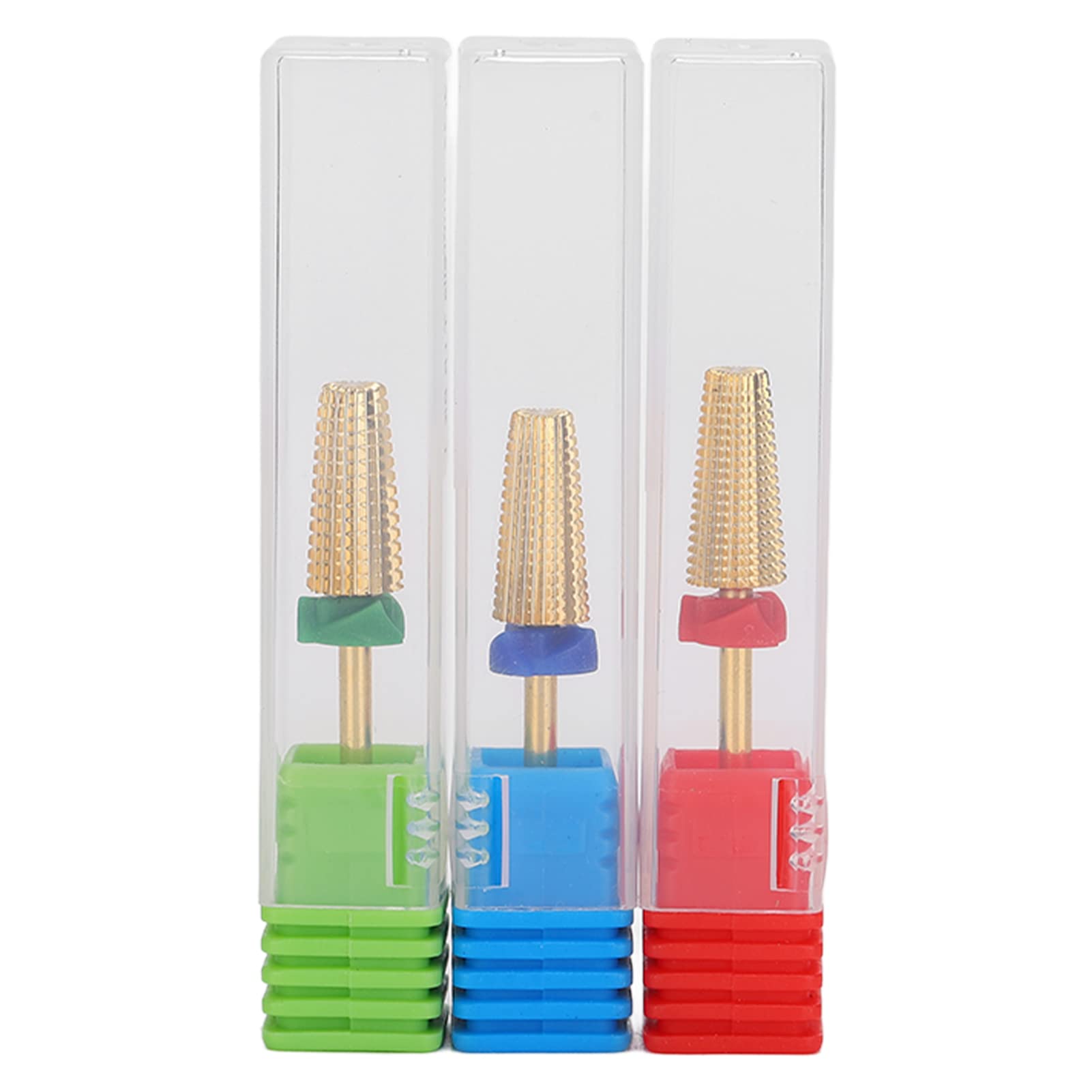 EXCLUZO Professional Tungsten Steel Nail Drill Bits Set - Easy to Clean, Rotating Manicure & Pedicure Kit for Home Salon & Beginners (Gold) | Perfect for Nail Art, Acrylics, Gel Polish Removal & At-Home Nail Care