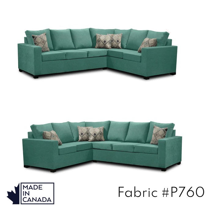 Canadian Made 3 x 2 Sectional Sofa with LHF/RHF Configuration - 17 Color Options for Living Room, Family Room & Home Theater Comfort