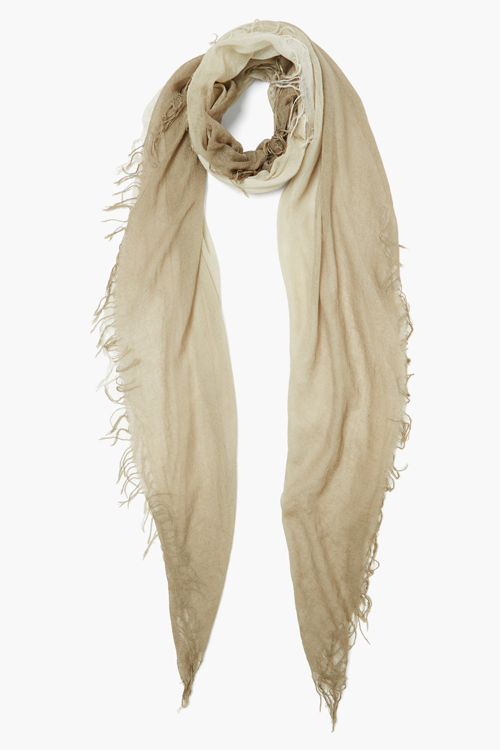 Luxury Cashmere and Silk Scarf - Walnut & Lunar Rock Dip Dyed for Women, Soft Winter Fashion Accessory, Perfect for Gifts, Travel & Special Occasions