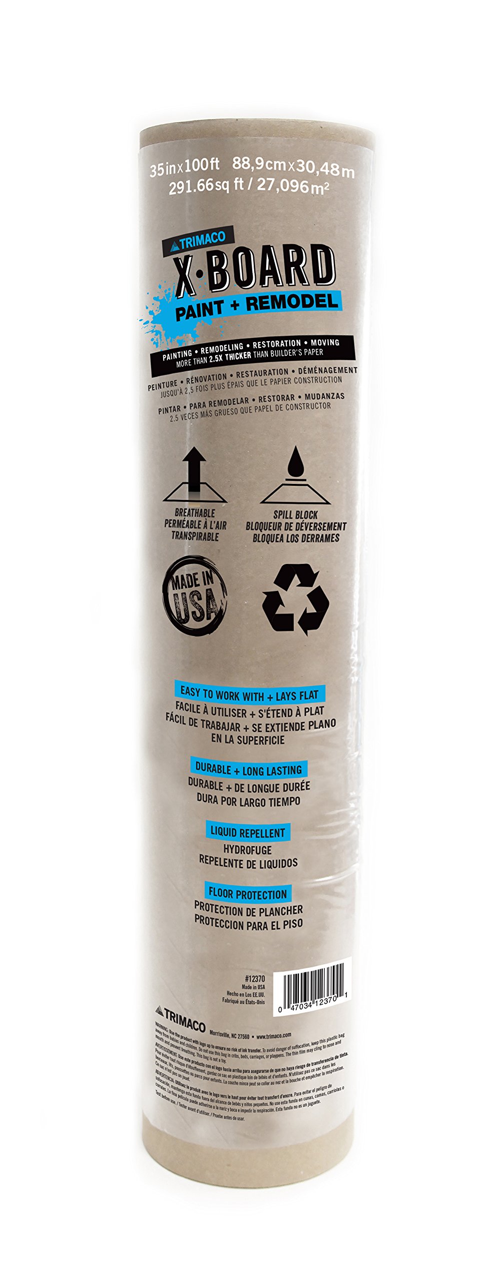 Trimaco X-Board Lightweight Breathable Paint & Remodel Surface Protector Roll (35