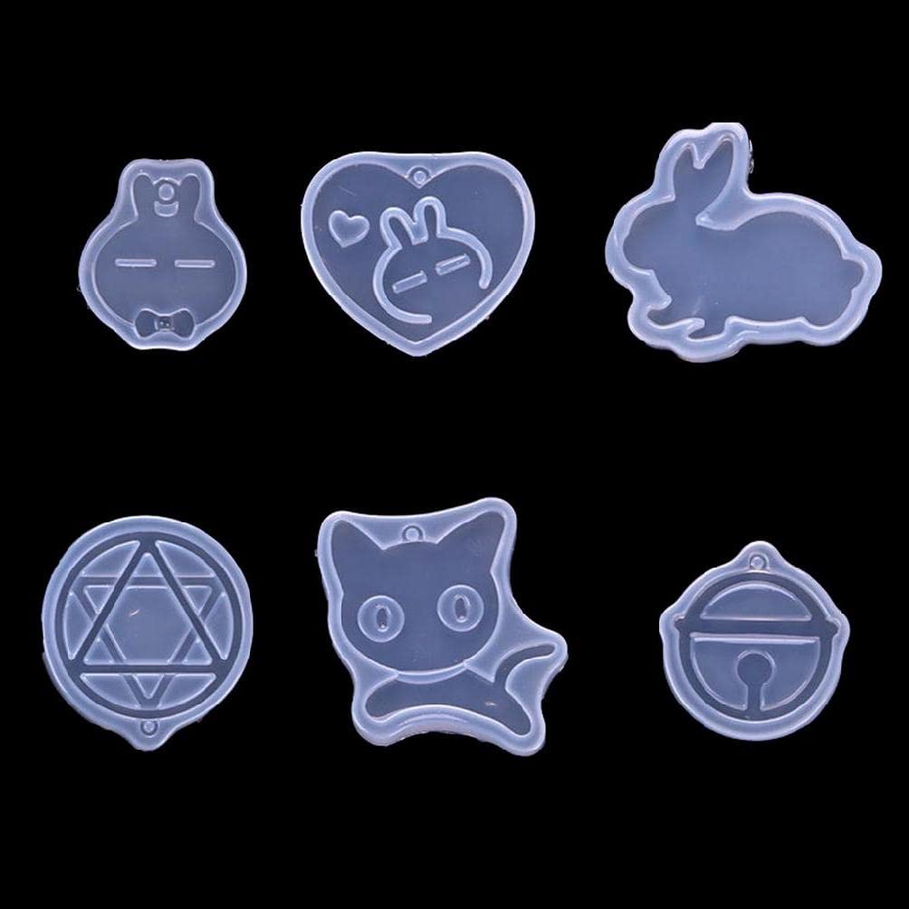 6-Piece Silicone Pendant Molds Set - Cartoon & Anime Shapes for DIY Jewelry Making, Clay Crafts, Fondant Decor - Perfect for Kids Crafts, Handmade Accessories & Polymer Clay Projects (Great for Birthday Gifts & Party Favors)