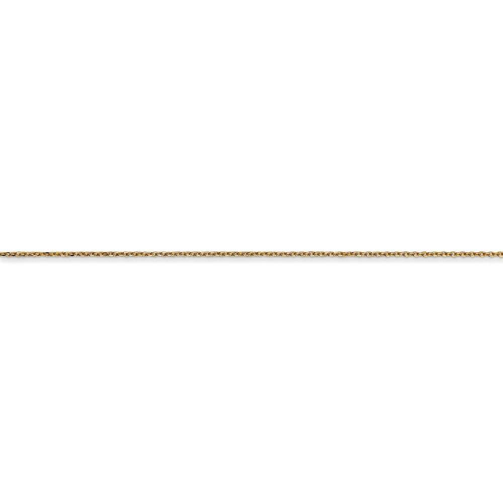 14Kt Yellow Gold 0.6mm Solid Diamond-Cut Cable Chain Necklace - 16 Inch | Dainty Layering Jewelry for Women, Gift for Her, Everyday Wear & Special Occasions