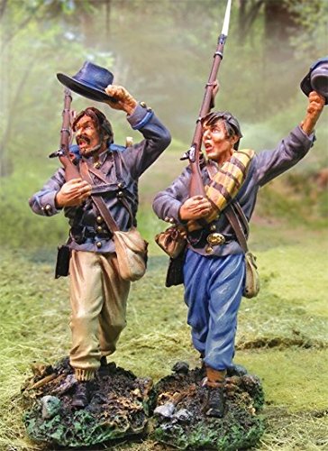 Authentic 1:30 Scale Pewter American Civil War Confederate Soldier Waving Figure - Collectible Military Miniature for History Enthusiasts & Diorama Displays
