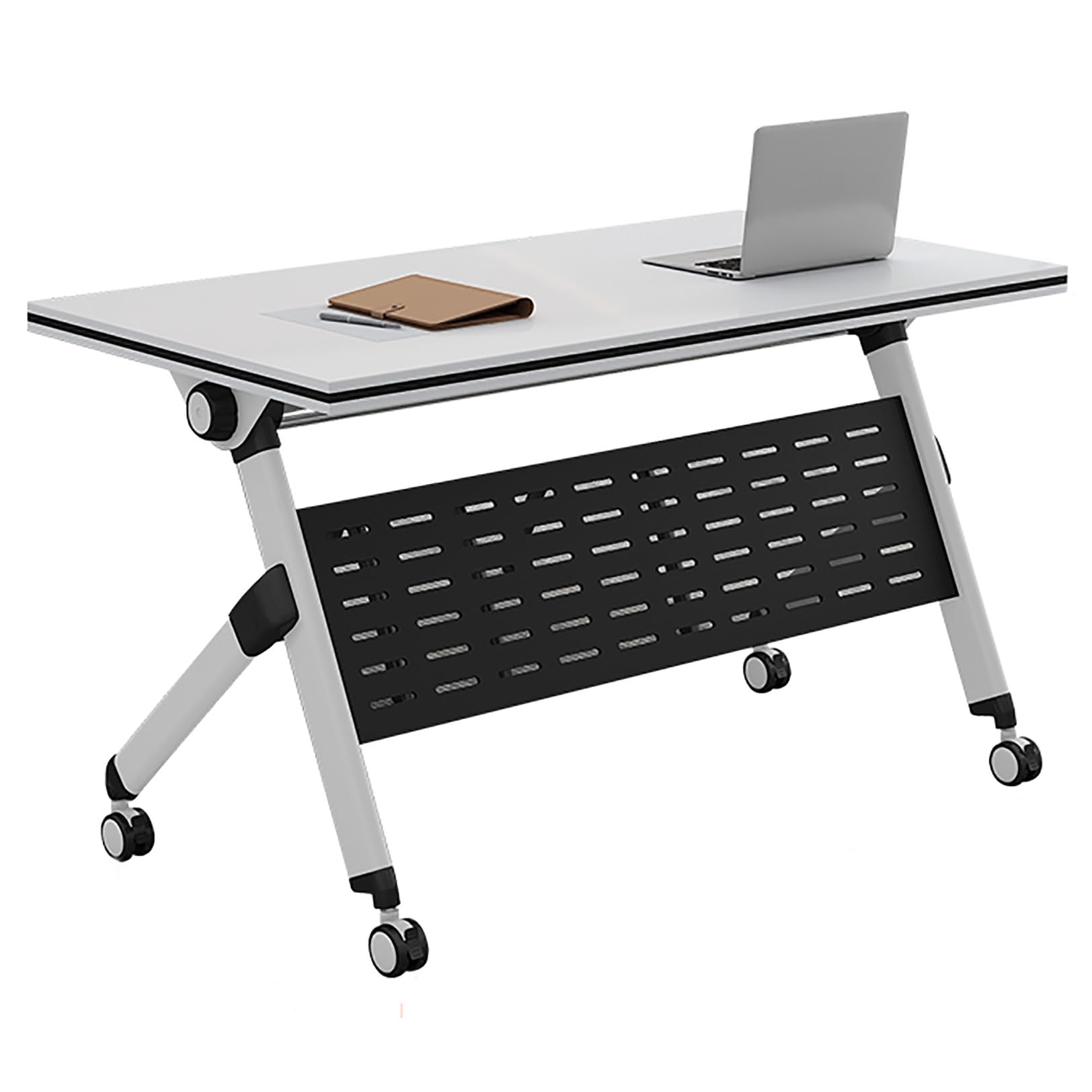 Foldable Conference Table with Wheels - Portable Meeting & Seminar Table for Office, Classroom, Training Room - Ideal for Business Meetings, Team Collaboration & Educational Events