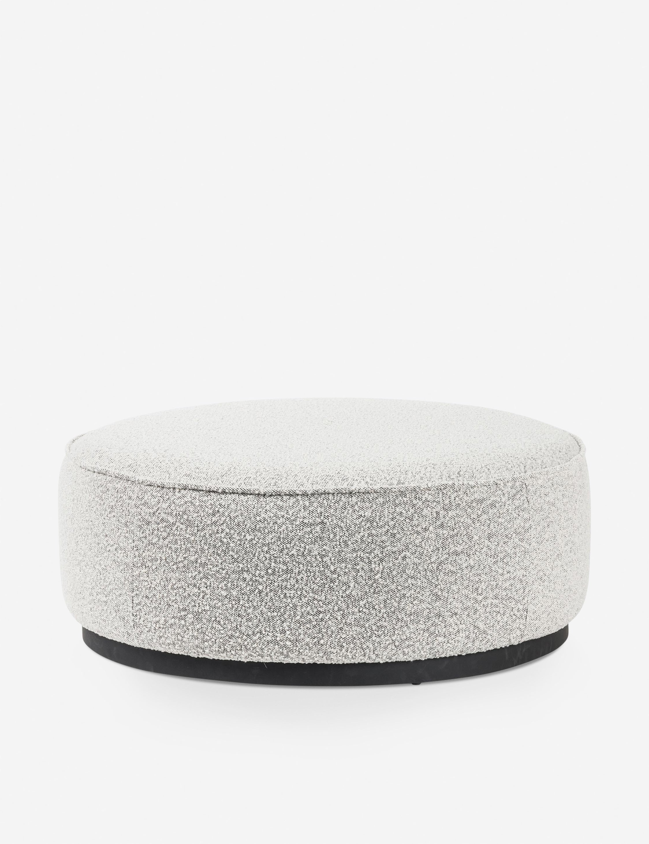 Aldora Round Ottoman Stool - Upholstered Storage Pouf with Removable Cushion Top, Modern Footrest for Living Room, Bedroom & Nursery - Versatile Seating & Home Decor Accent