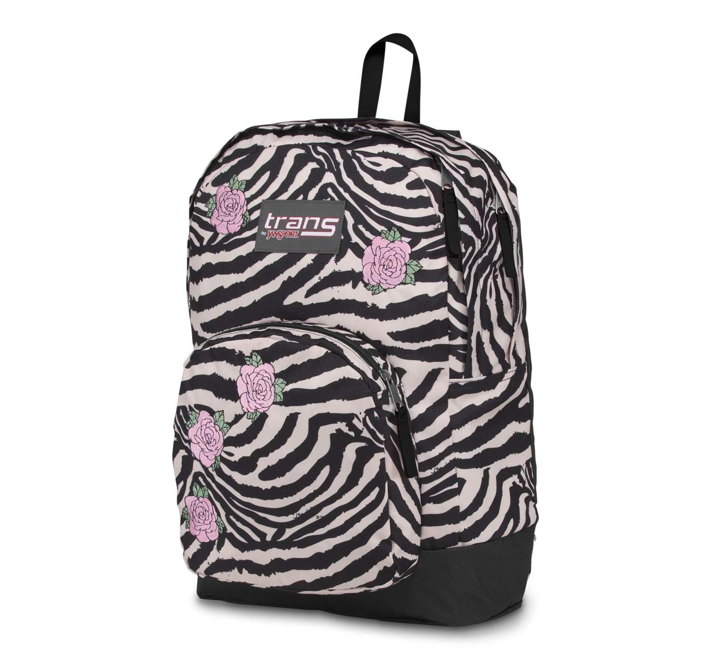JanSport Overt Zebra Rose Backpack - Stylish Laptop Bag for School, College & Travel - Durable Unisex Daypack with USB Charging Port | Perfect for Students, Commuters & Outdoor Adventures