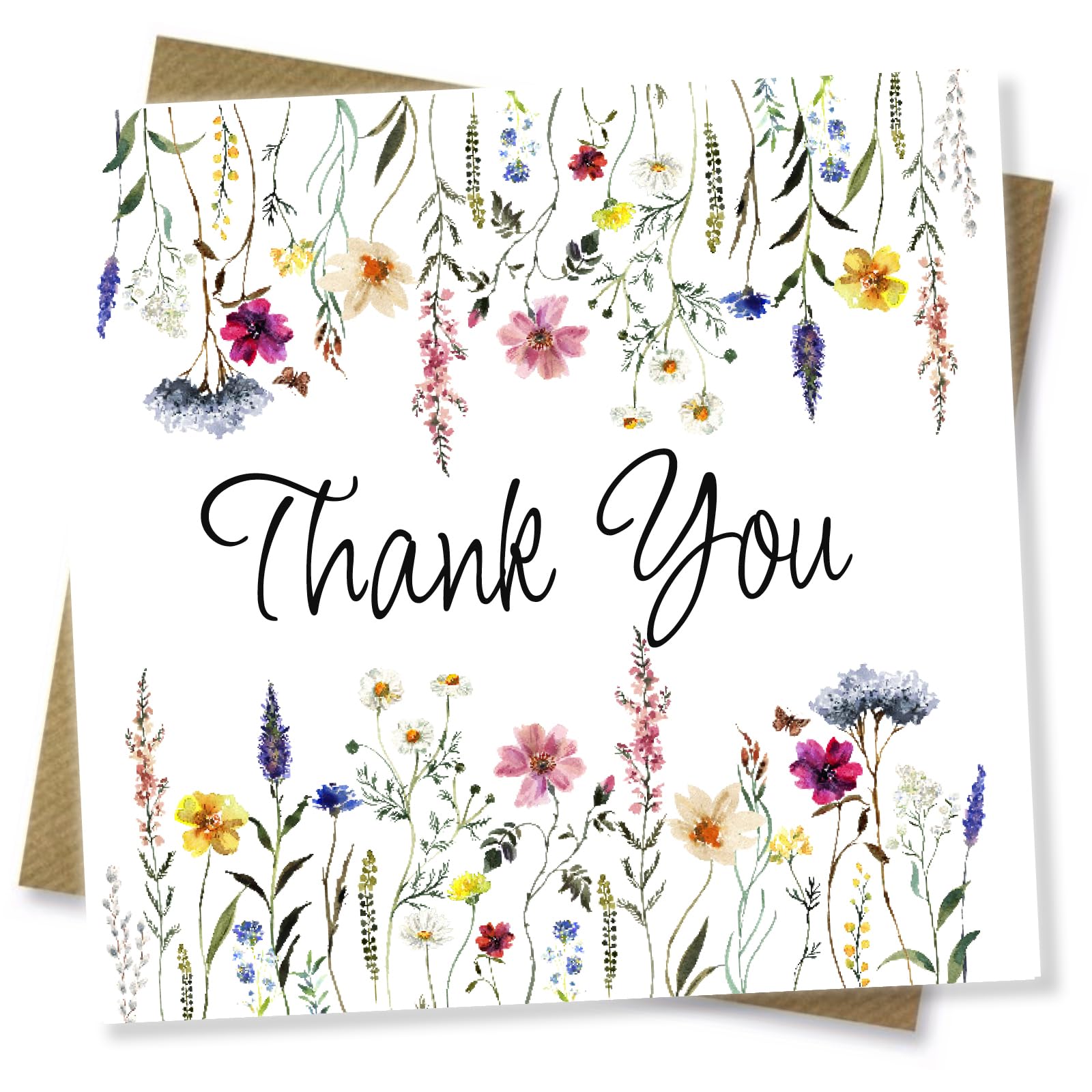 Punkcards - Handmade Thank You Cards (Single Pack, Made in UK) - Perfect for Weddings, Birthdays & Appreciation Gifts