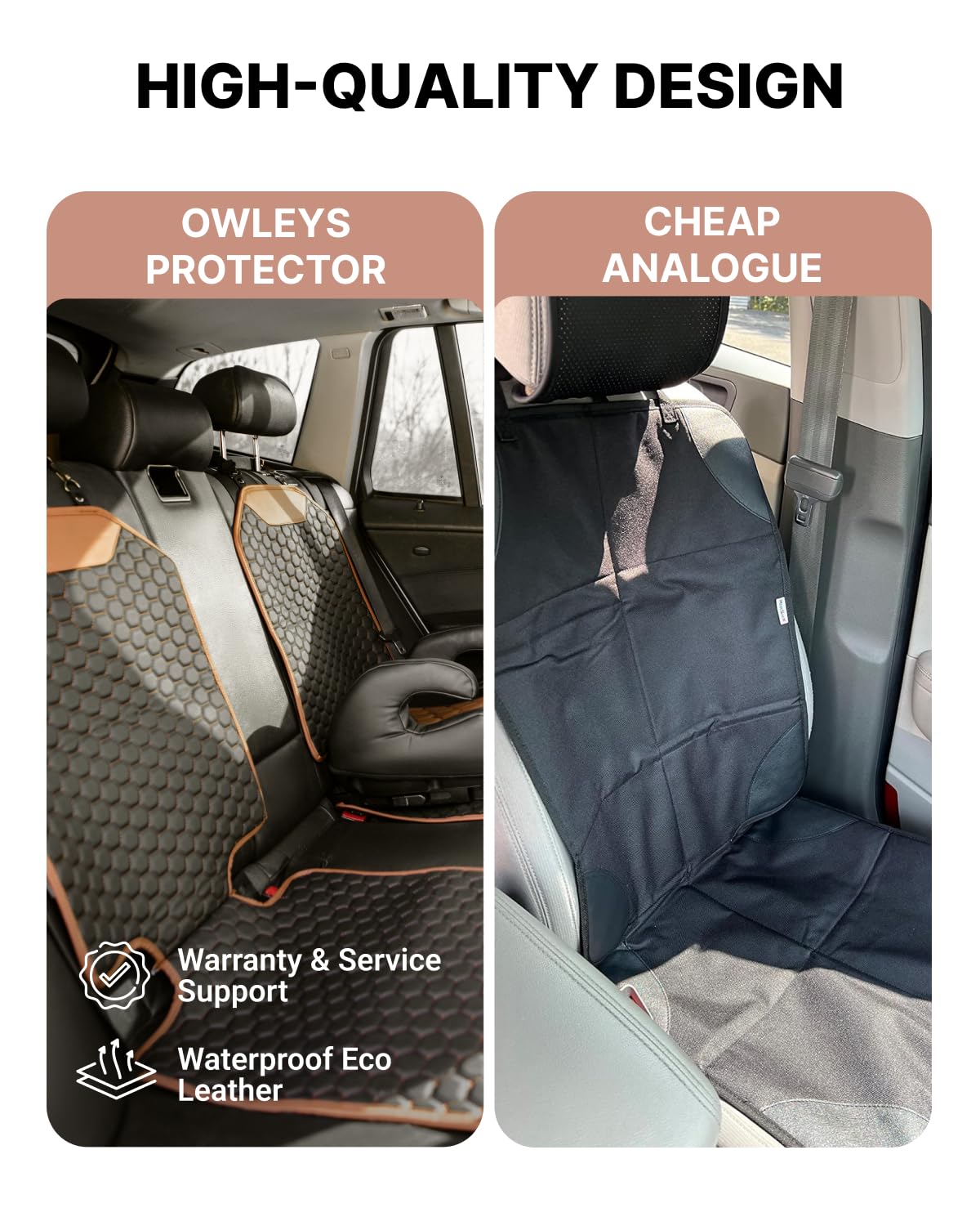 Premium Leather Car Seat Protector for Child Safety Seats - Waterproof & Scratch-Resistant Infant Car Seat Cover for Back Seat or Front Booster Seat | Protects from Dirt, Spills & Wear | Ideal for Family Travel, Daily Commutes & Road Trips (1pc, Hexy Design)