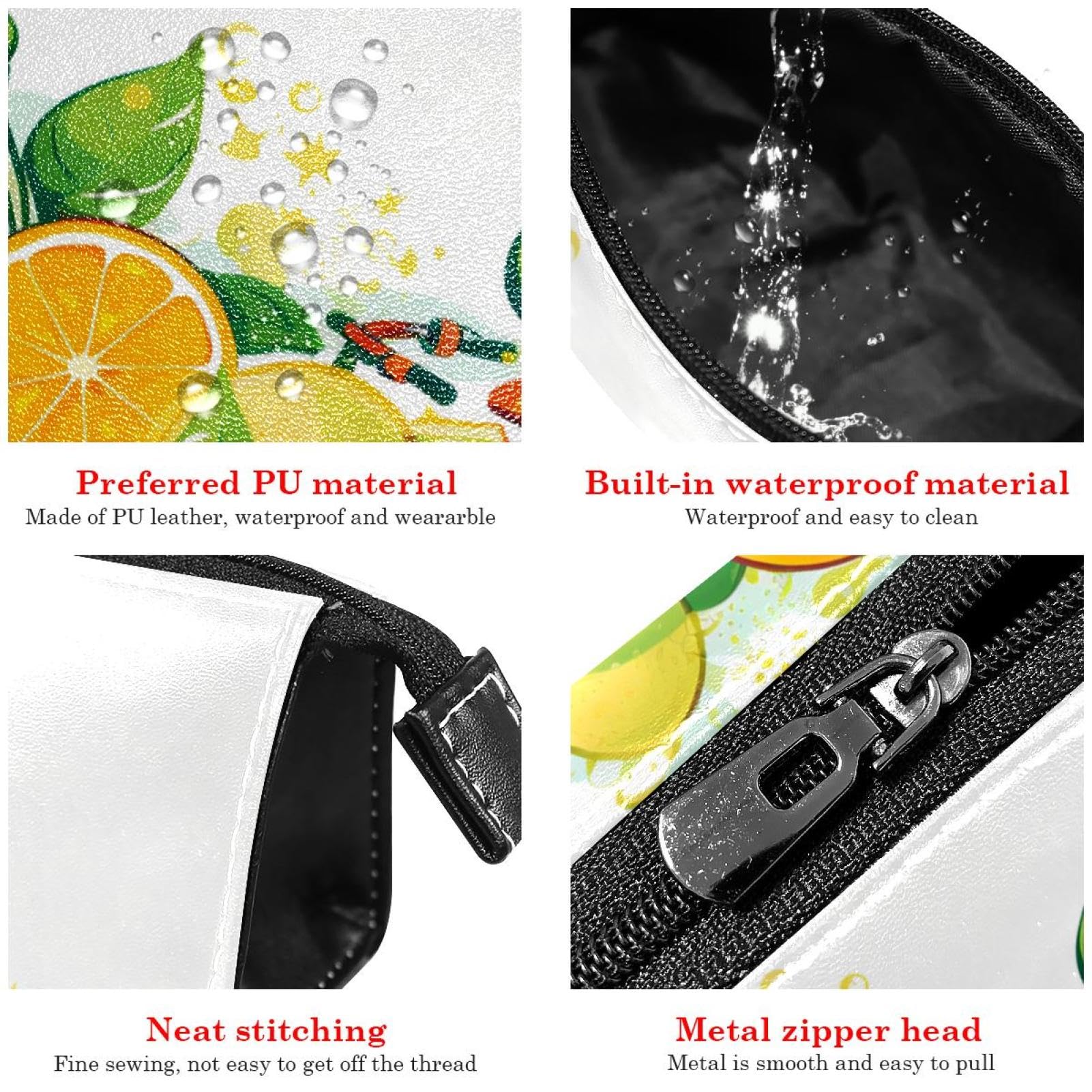 Colorful Pencil Case Pouch for School & Office - Durable Pen Holder with Bike Wheels Lemon & Orange Design - Perfect for Students, Artists & Professionals - Great for Backpacks, Desks & Travel