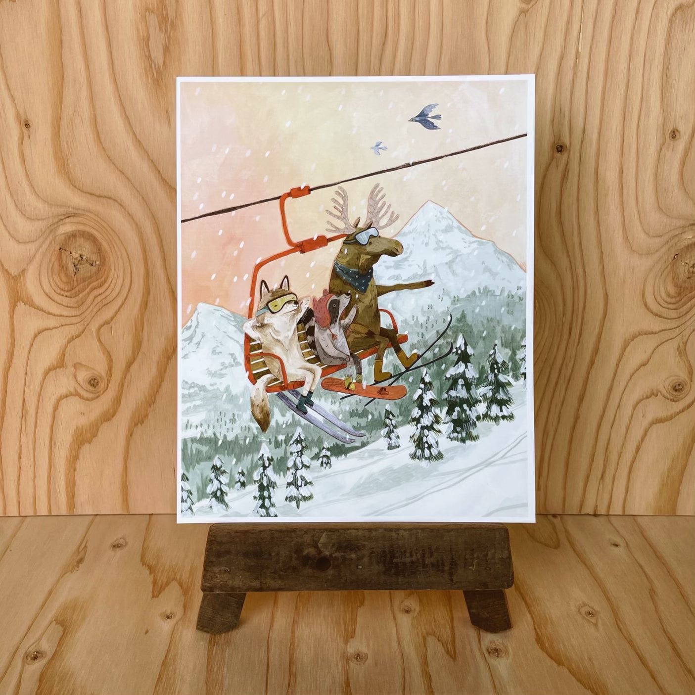 Sunset Ski Print Wall Art - Stunning Mountain Landscape Poster for Home & Office Decor | Perfect for Living Room, Bedroom, or Ski Lodge