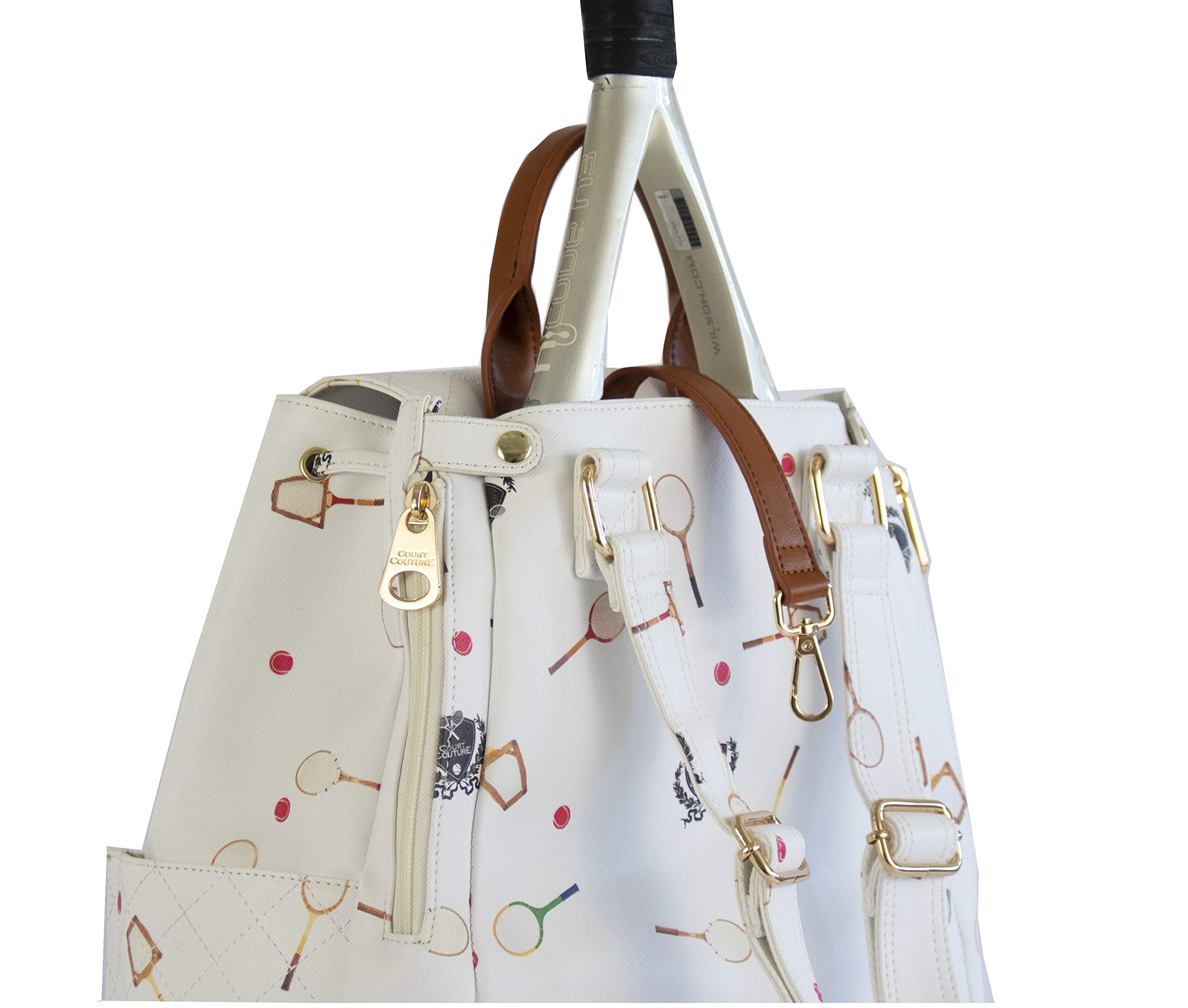 Court Couture Hampton Monogram Tennis Backpack - Stylish Pickleball Backpack for Women & Men, Durable Sports Bag for Tennis, Pickleball & Gym - Perfect for Travel, Work & School