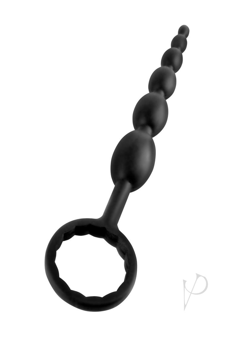 Anal Fantasy Collection - 8.25 Inch Silicone Anal Beads for Beginners - Black - Perfect for Couples Play & Solo Exploration