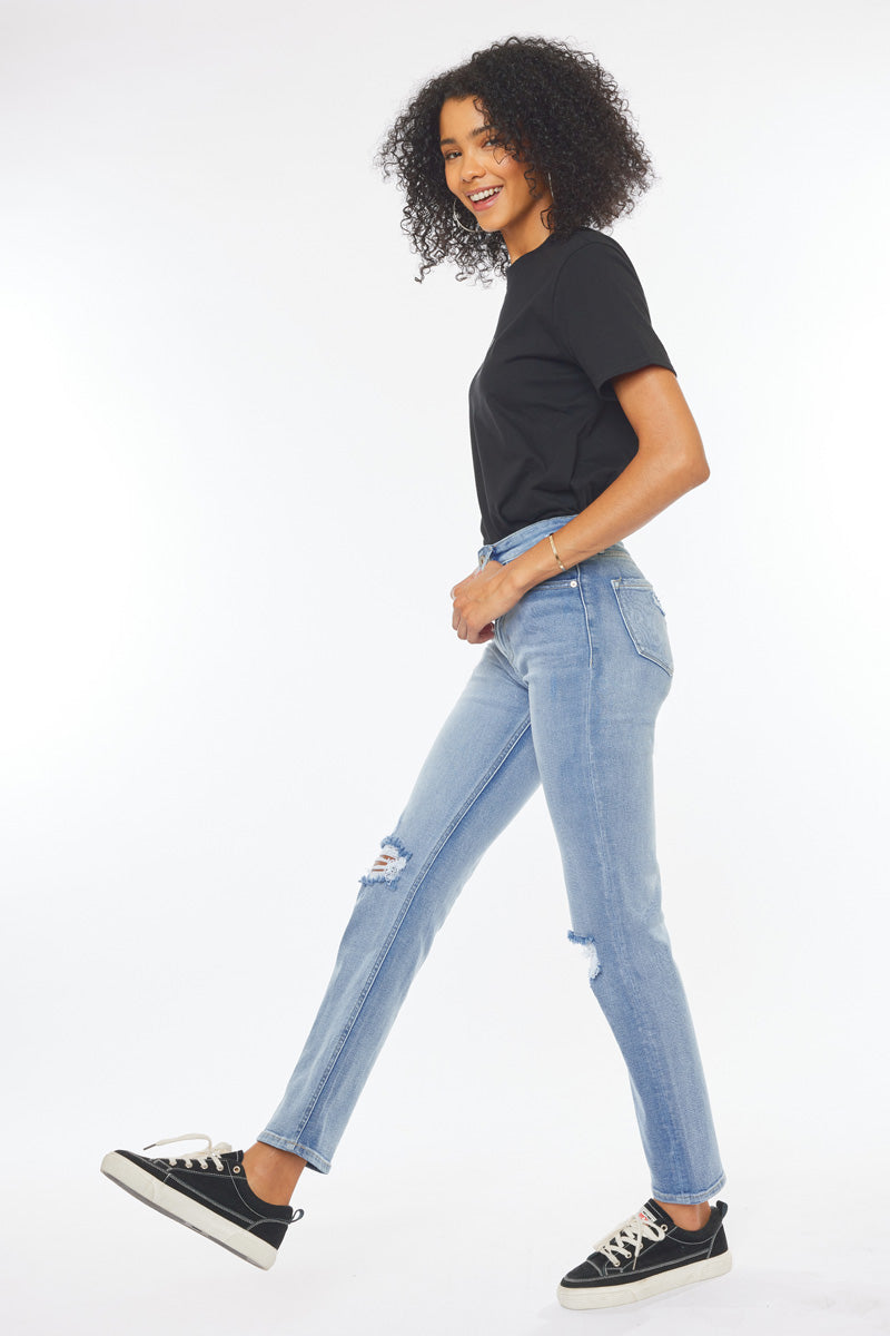 Sultana High Rise Slim Straight Leg Jeans for Women - Stretchy Denim Pants, Comfortable & Flattering Fit - Perfect for Casual Wear, Office & Date Nights