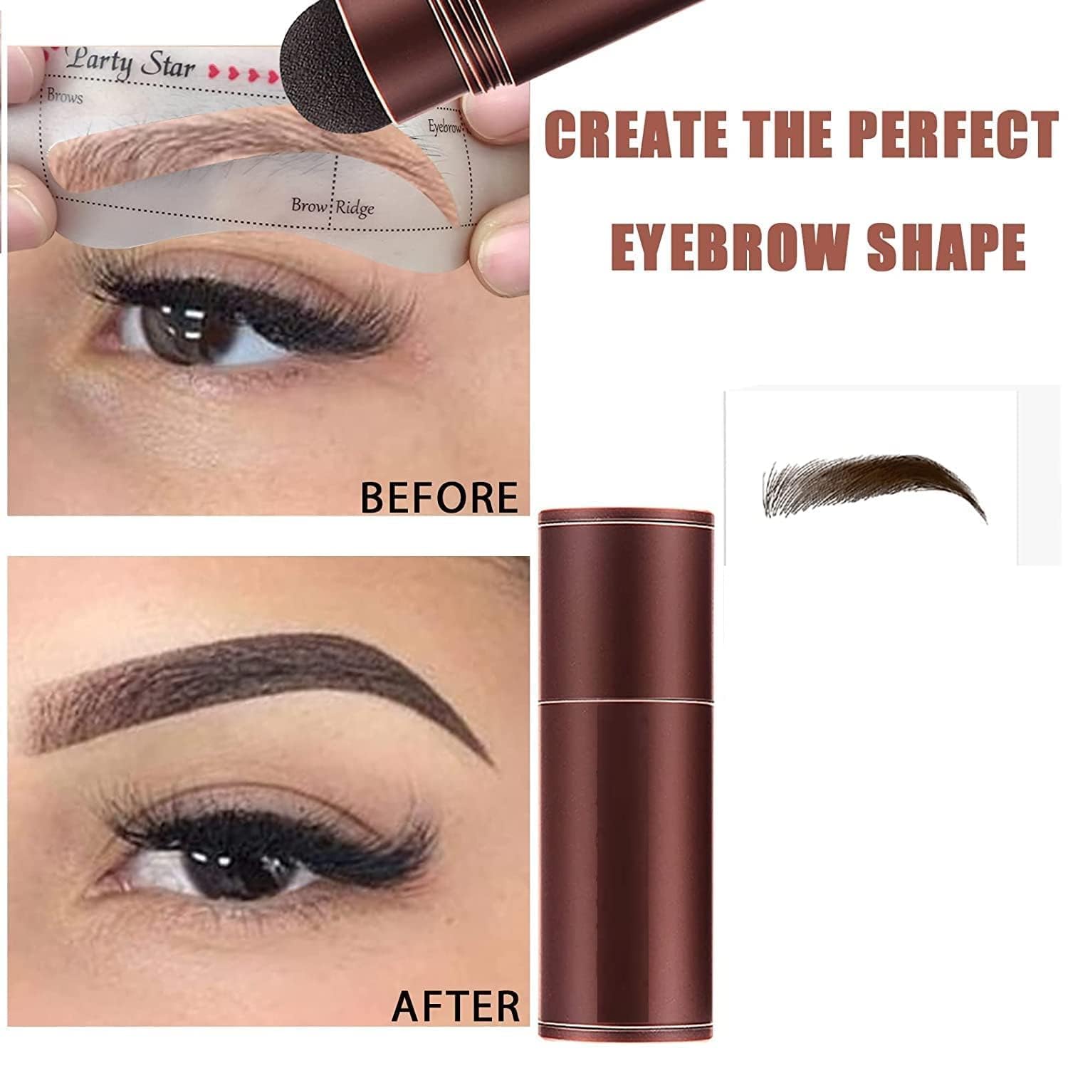 Crizer Natural Hairline Powder Stick - 1PC with 2 Eyebrow Pencils, Waterproof Root Touch Up Powder & Hair Shadow Sponge Pen for Thin Hair Coverage - Perfect for Daily Makeup, Hairline Touch-Ups & Bald Spot Concealer