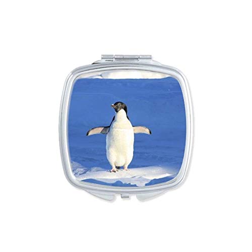 Cute White Penguin Double Sided Pocket Mirror - Compact Portable Makeup Mirror with Nature Science Design - Perfect for Travel, Home Vanity & Gift Giving