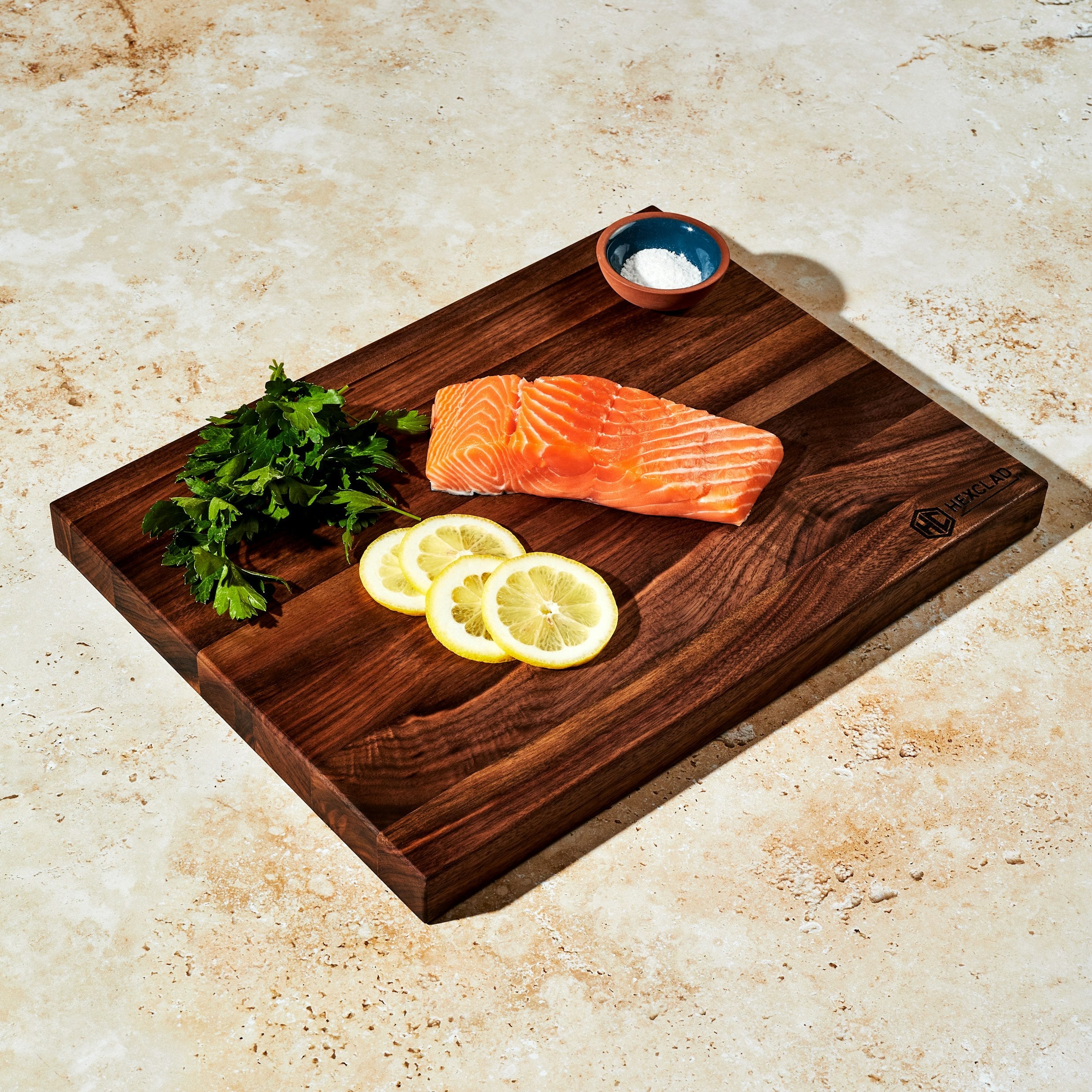 HexClad Medium Walnut Wood Cutting Board – Premium Durable Chopping Block for Kitchen, Meat, Vegetables & Fruits – Perfect for Home Chefs & Cooking Enthusiasts