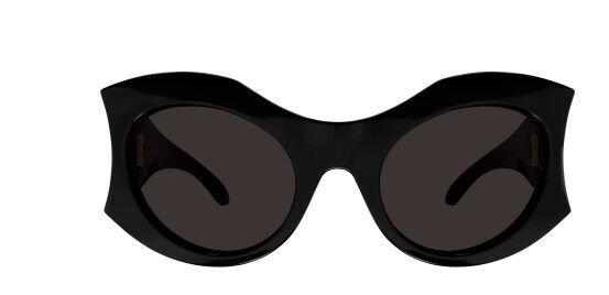 Balenciaga BB0256S 001 Black/Grey Cat Eye Sunglasses for Women - Stylish UV Protection Shades for Driving, Beach & Outdoor Fashion