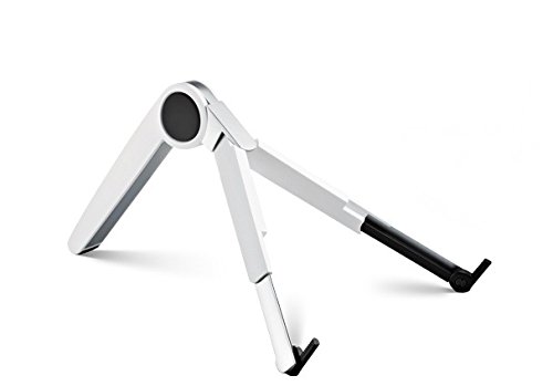 Mingo Labs Adjustable Phone Stand, Laptop Stand & Tablet Holder - Universal Desktop Organizer (White) - Perfect for Home Office, Work Desk, Online Meetings & Video Calls