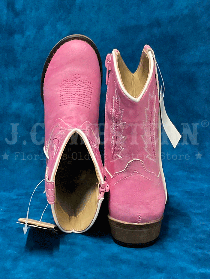 Roper 09 017 1939 2404 Toddler Girls' Pink Western Boots with Round Toe - Perfect for Cowgirl Outfits & Country Style Fashion
