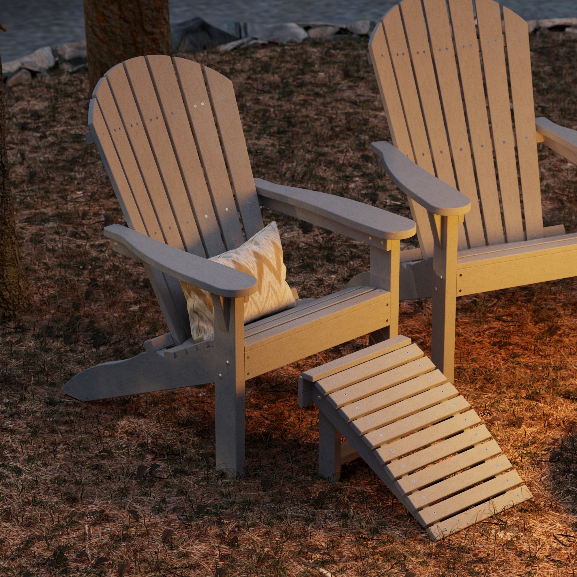 Heritage Sunset Adirondack Chair - Outdoor Patio Furniture for Backyard, Garden & Poolside Relaxation | Durable Weather-Resistant Wooden Lounge Chair