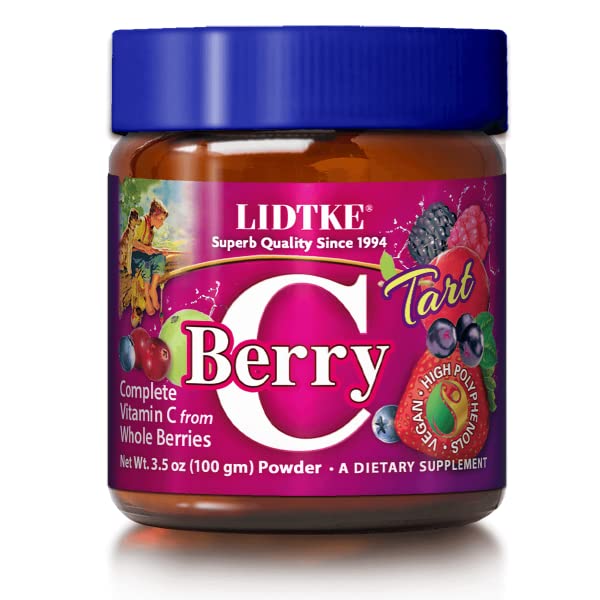 LIDTKE Berry-C Powder Tart - 100g Vitamin C Supplement for Immune Support & Antioxidant Benefits | Ideal for Smoothies, Baking & Healthy Drinks
