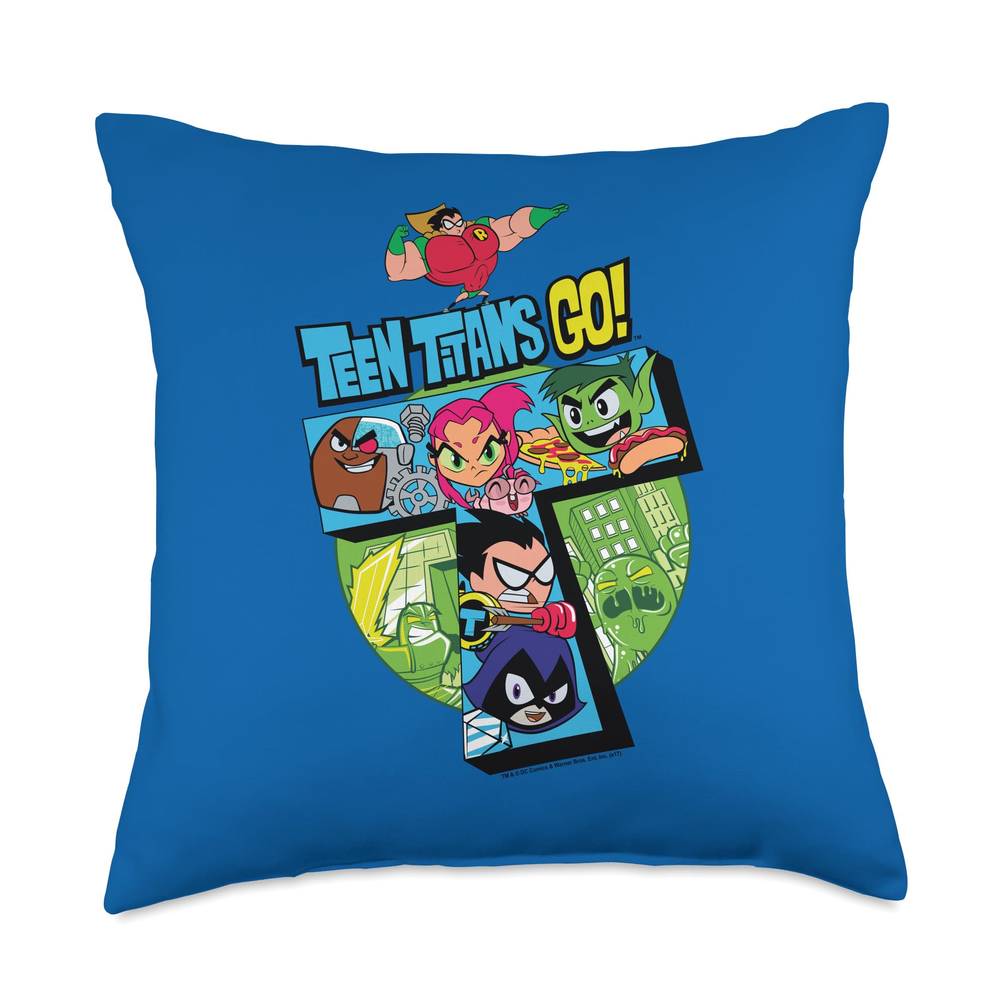 Teen Titans Go! Throw Pillow - Soft & Comfortable Cartoon Cushion for Kids & Teens - Perfect for Bedroom, Living Room, or Dorm Decor