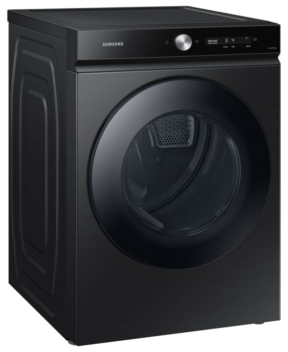 Samsung BESPOKE Black Stainless Steel Electric Dryer - 7.6 cu.ft Large Capacity, SuperSpeed Technology (DVE53BB8700V) - Perfect for Family Laundry Rooms & Large Loads