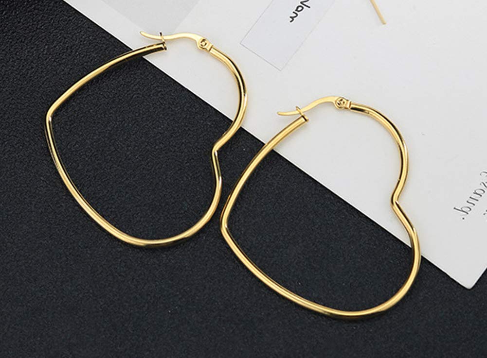 3 Pairs Geometric Hoop Earrings for Women - Hypoallergenic Stainless Steel Earrings Set in Gold, Silver, Black & Rose Gold - Perfect for Parties, Weddings & Everyday Wear
