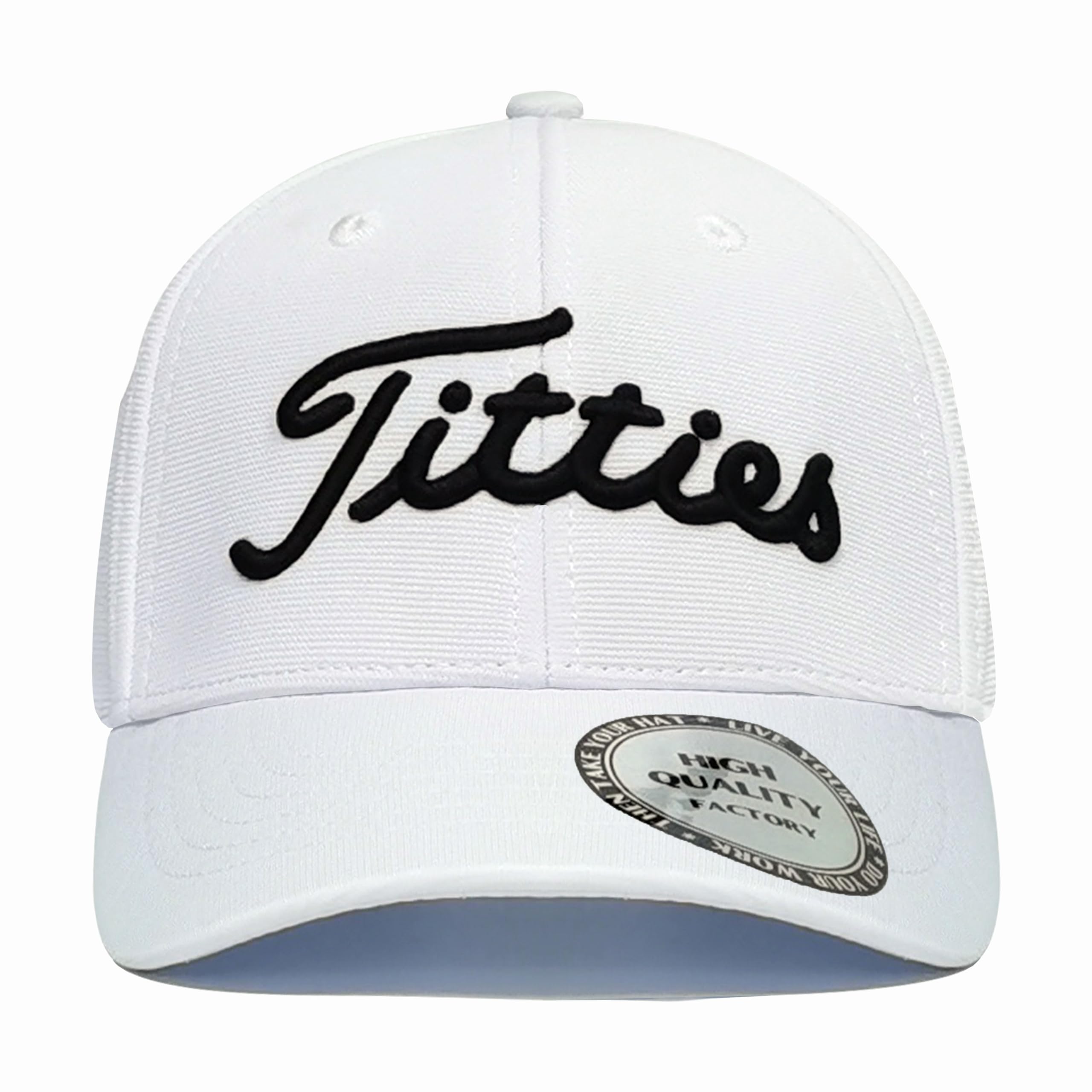 Bamveio Funny Golf Hats for Men & Women - Titliest Style Baseball Cap in White & Black | Perfect for Golfing, Casual Wear & Funny Gift Ideas