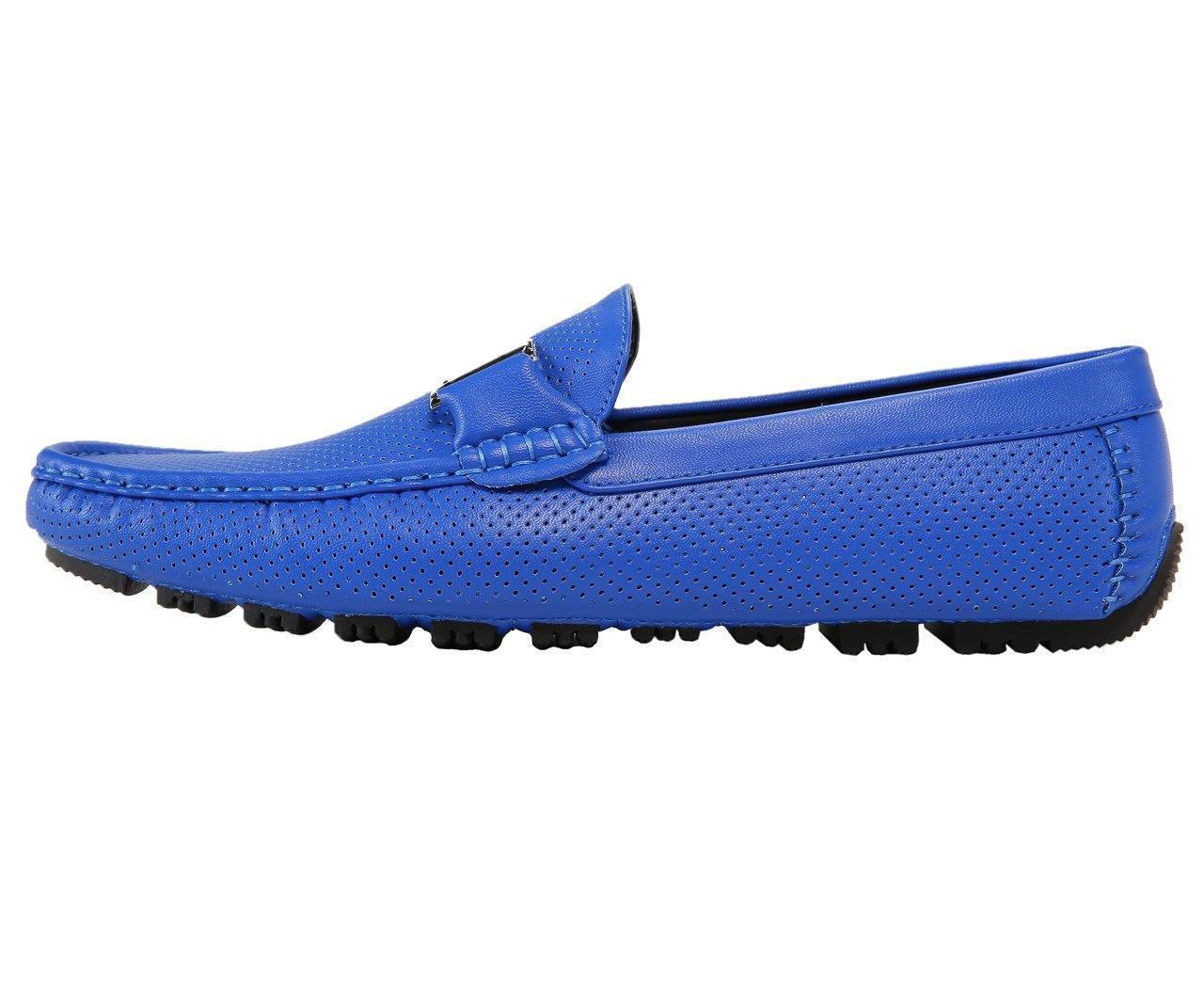 Men's Royal Perforated Smooth Driving Moccasin Loafers - Comfortable Casual Slip-On Shoes for Work, Travel & Everyday Wear