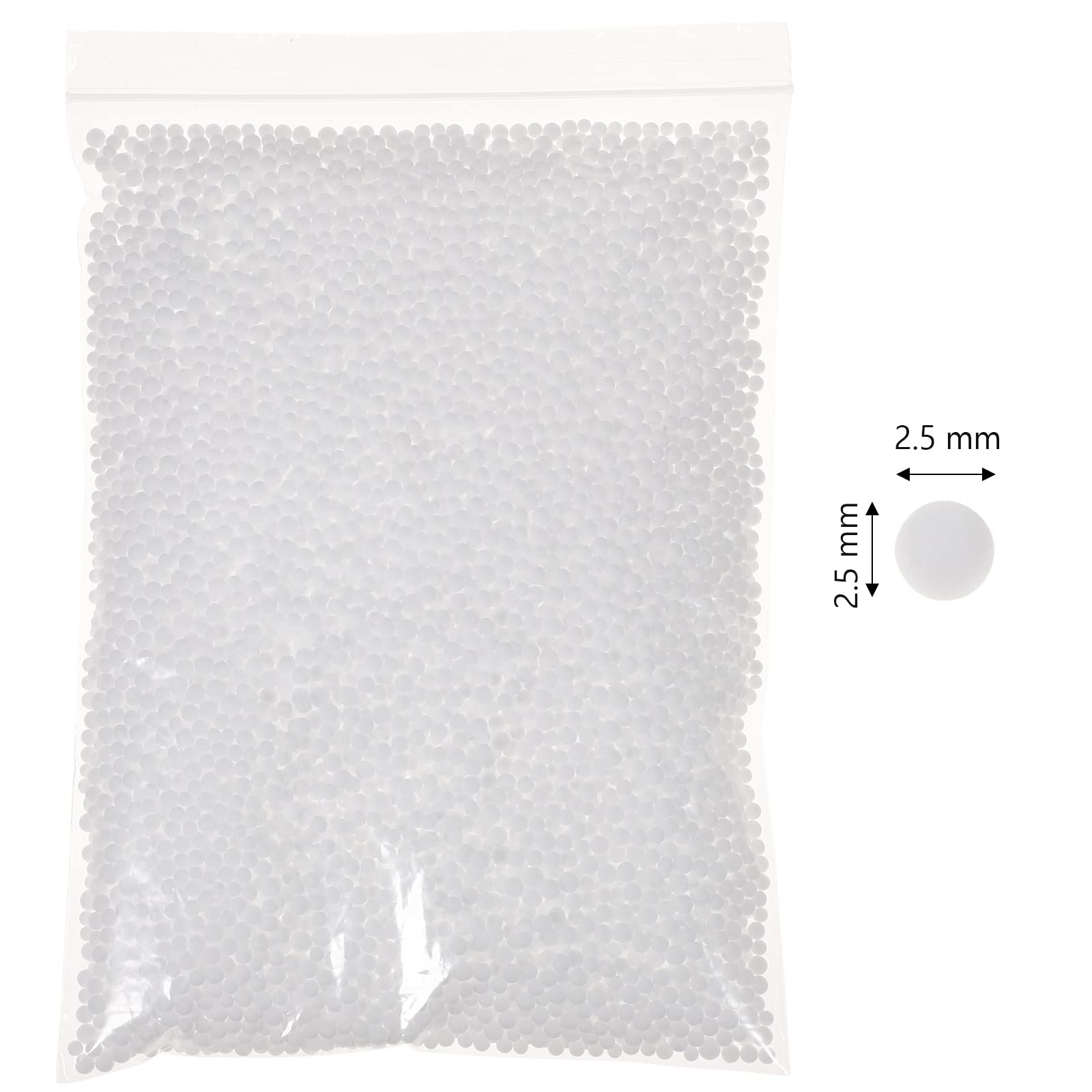 HEALLILY 6 Packs (60,000 Pieces) Mini White Styrofoam Balls - 2.5-3.5mm Smooth Polystyrene Foam Beads for DIY Crafts, Kids Art Projects, Christmas Decorations & Clay Modeling - Perfect for Ornaments, Slime Making and Sensory Play
