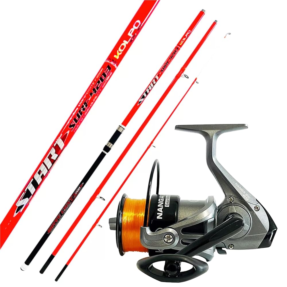 Powerful 420 200g Surf Fishing Combo with Reel and Line - Perfect for Saltwater Beach Fishing & Offshore Angling