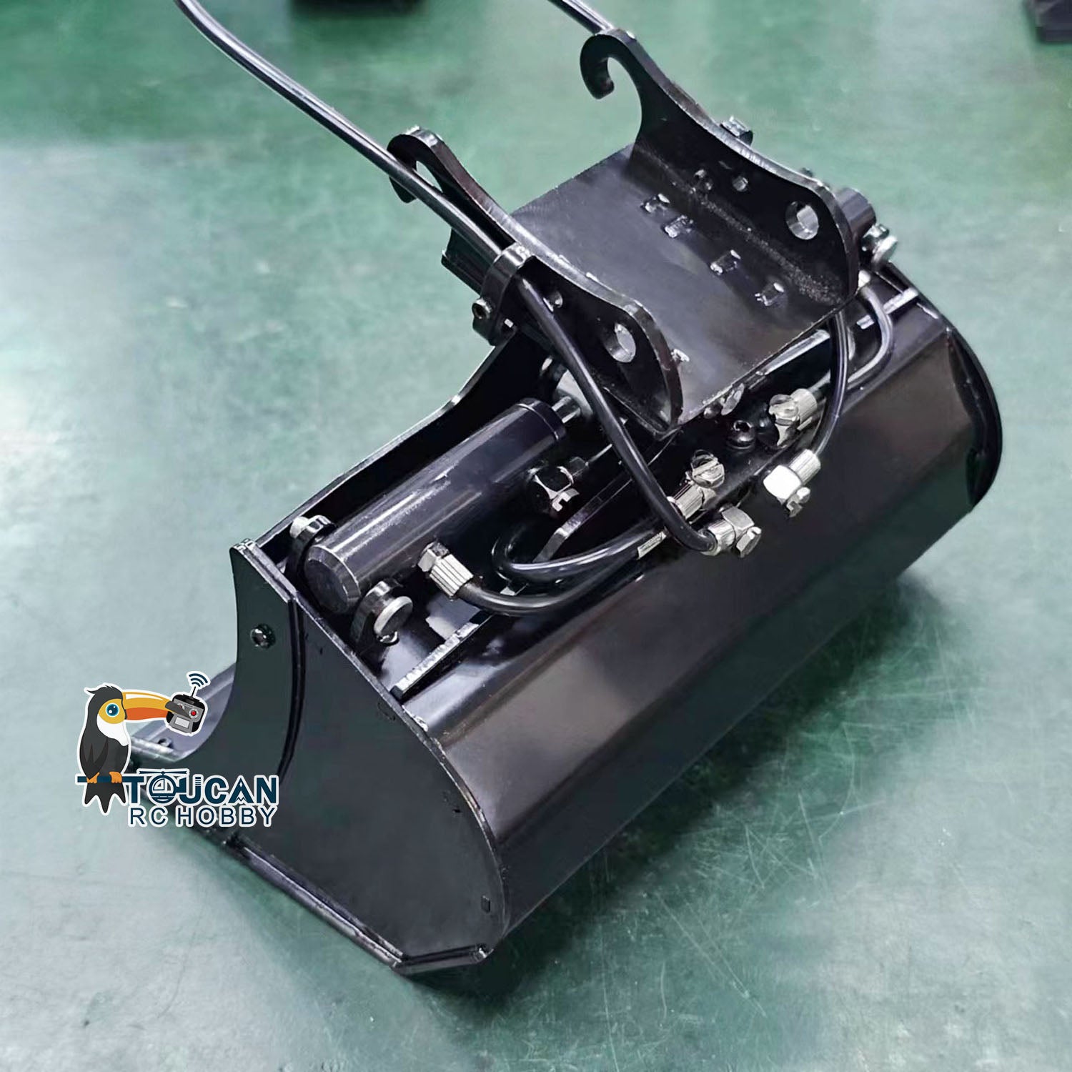 Upgraded MTM Metal Telescopic Boom Tiltable Bucket Claw for 1/14 946 EC380 RC Hydraulic Excavator | Heavy Duty Digging Attachment | Perfect for RC Construction Simulation & DIY Engineering Projects