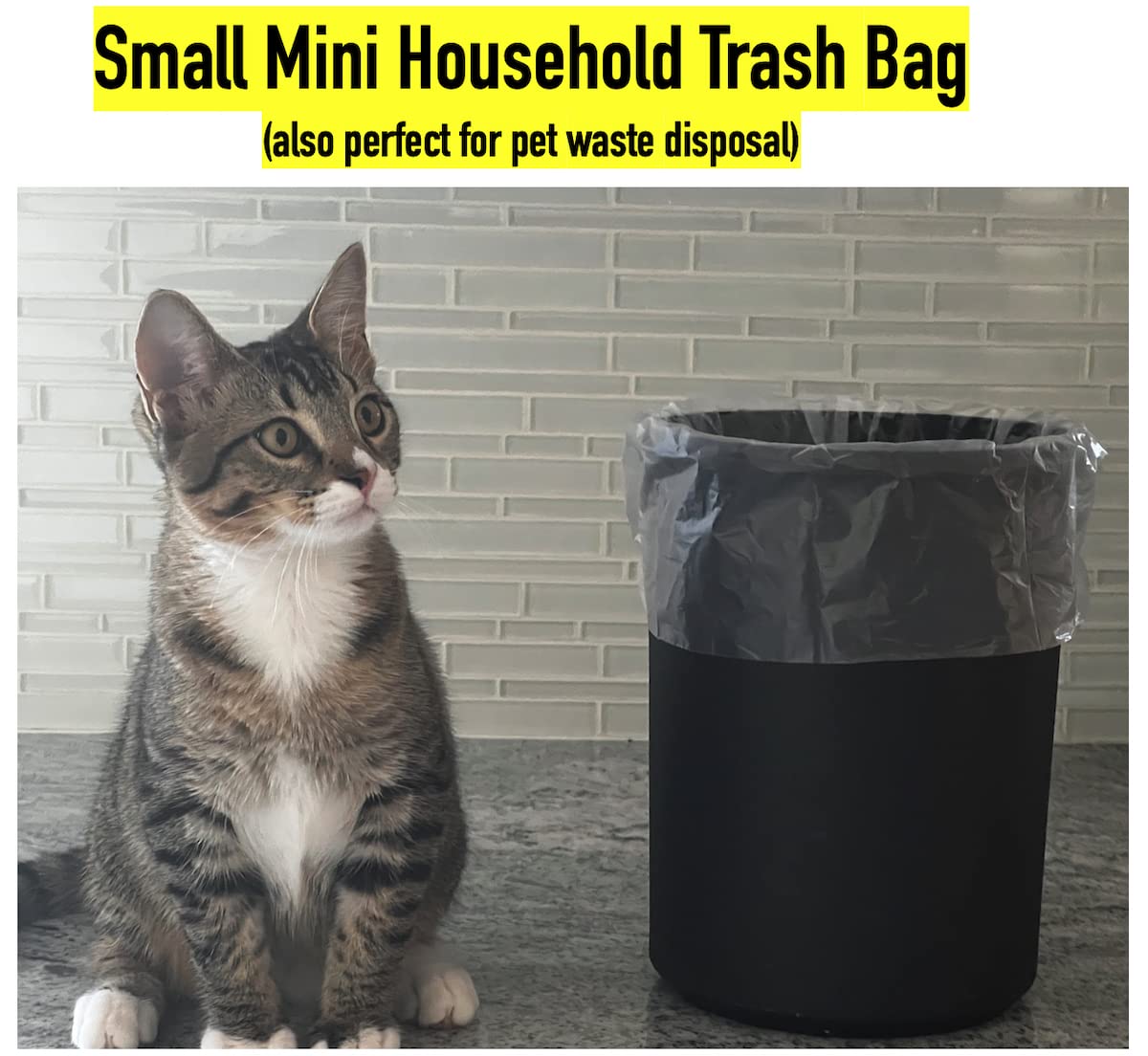 1.2 Gallon (5 Liter) Small Trash Bags - 440 Count Clear Plastic Wastebasket Liners for Bathroom, Home & Office Bins | Perfect for Kitchen, Bedroom, Bathroom & Office Waste Disposal