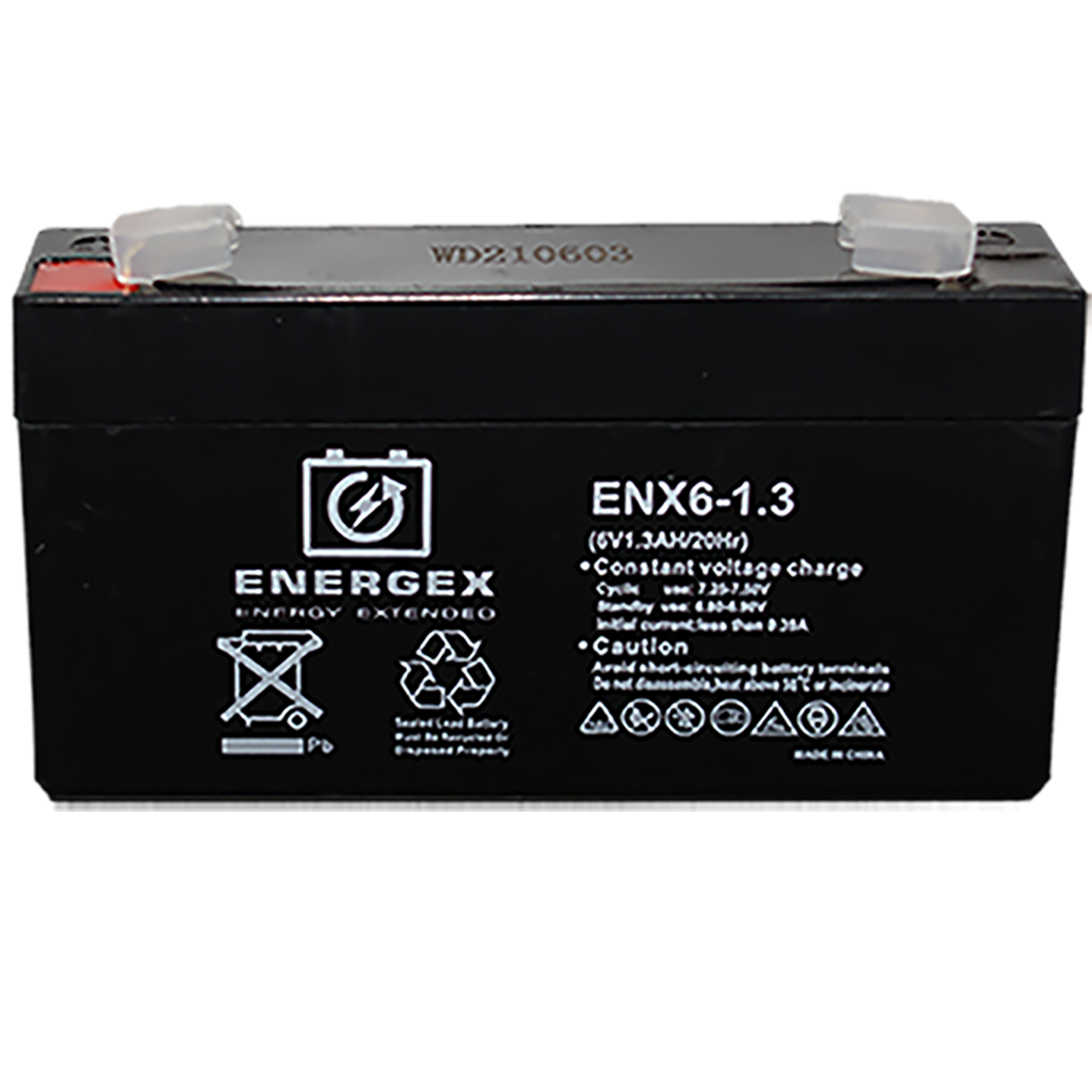 Energex ENX6 1.3 6V 1.3Ah SLA Rechargeable Battery for Security Systems, Emergency Lighting & Fire Protection - Long Standby Life, Stationary Use - Best Trade Price