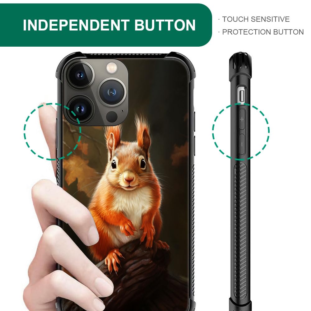 Cute Forest Squirrel iPhone 12 Mini Case for Girls - Shockproof Hard PC Back Cover with Anti-Scratch Picture Pattern Design | Perfect Gift for Nature Lovers & Daily Protection