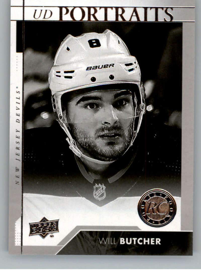 2017-18 Upper Deck Portraits #P-69 Will Butcher NHL Hockey Trading Card - New Jersey Devils Player Collectible for Sports Memorabilia Fans