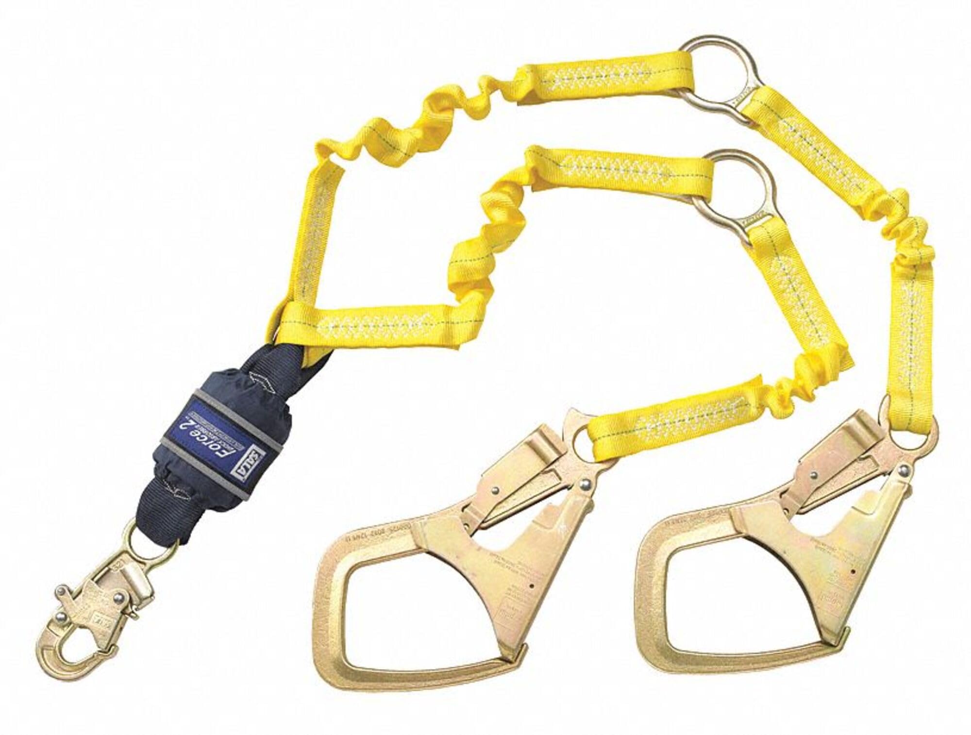 2-Pack Yellow Polyester Lanyards with Dual Leg Straps - Durable & Adjustable for ID Badges, Keys, and Work Accessories - Perfect for Offices, Schools, and Events