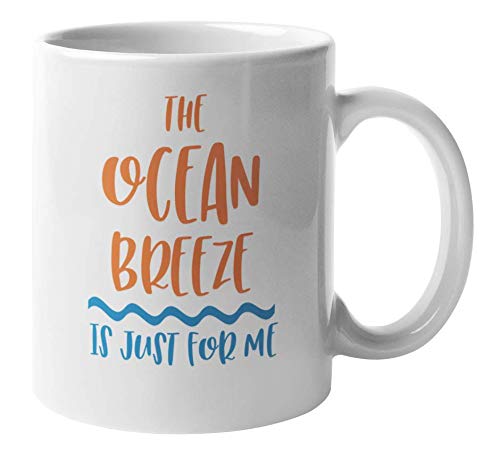 Ocean Breeze Print Coffee & Tea Mug - 11oz Ceramic Cup for Hot & Cold Drinks - Perfect Beach Themed Gift for Coffee Lovers & Tea Enthusiasts - Great for Home, Office, or Vacation Use