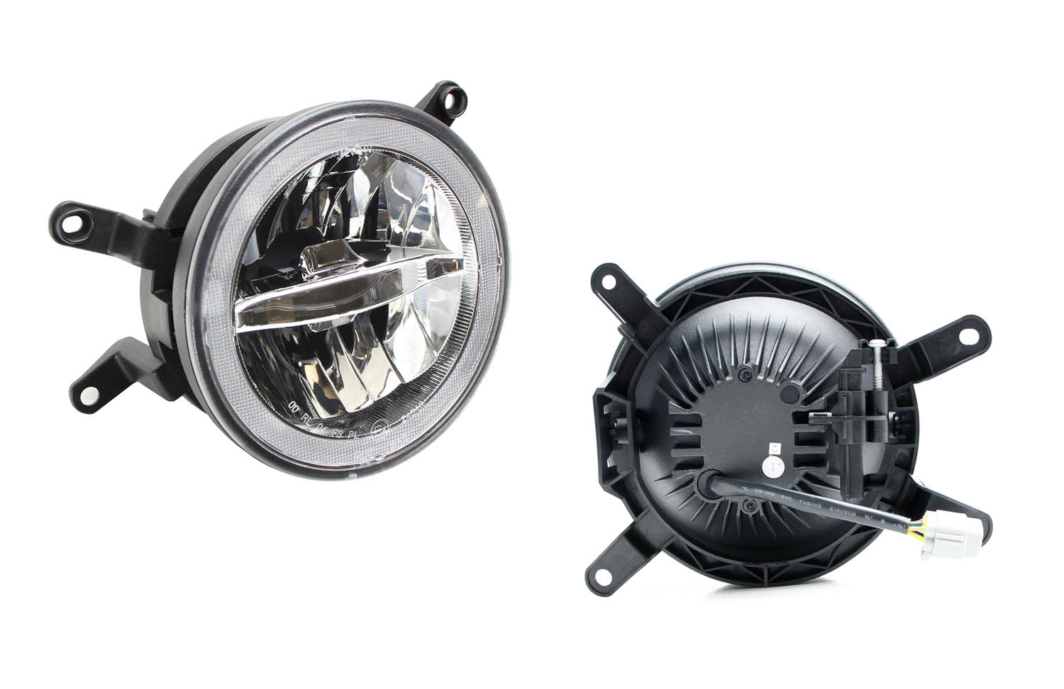 30W CREE LED Driving Fog Light Kit with LED Halo Ring for 2005-2009 Ford Mustang - Durable Off-Road Lighting for Night Driving & Foggy Conditions
