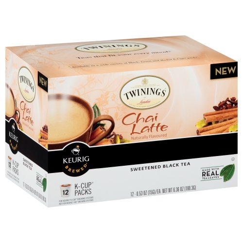 Twinings Chai Latte K-Cup Pods for Keurig Brewers - 96 Count Box | Perfect for Home, Office & Coffee Shops | Rich Spiced Tea Latte Flavor