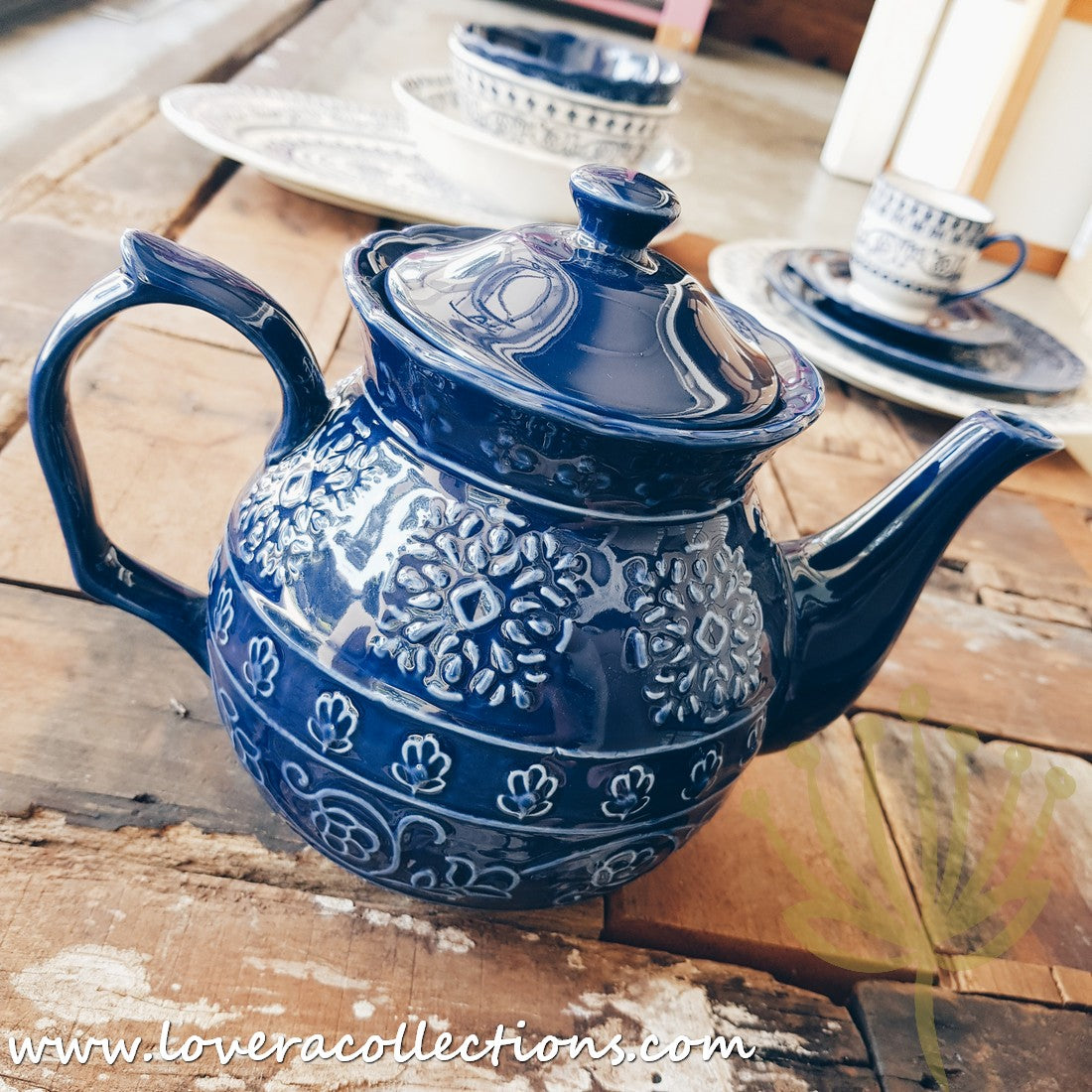 Adelaide Blue & White Porcelain Tea Set - Premium 16-Piece Ceramic Tea Service with Teapot & Cups - Perfect for Afternoon Tea, Gifts & Home Decor