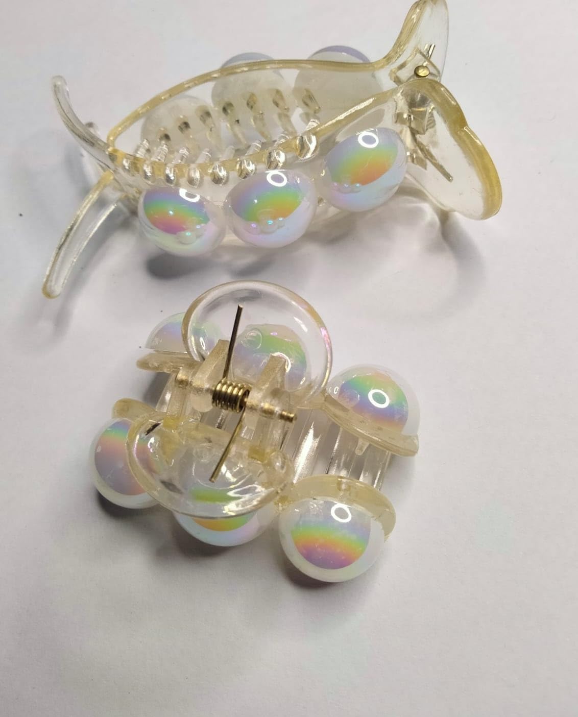 Glam Niyati Pearl Hair Clips for Women - Non-Slip Crystal Hair Claw Clamps (2 Pack) - Elegant Hair Accessories for Parties, Weddings & Everyday Styling