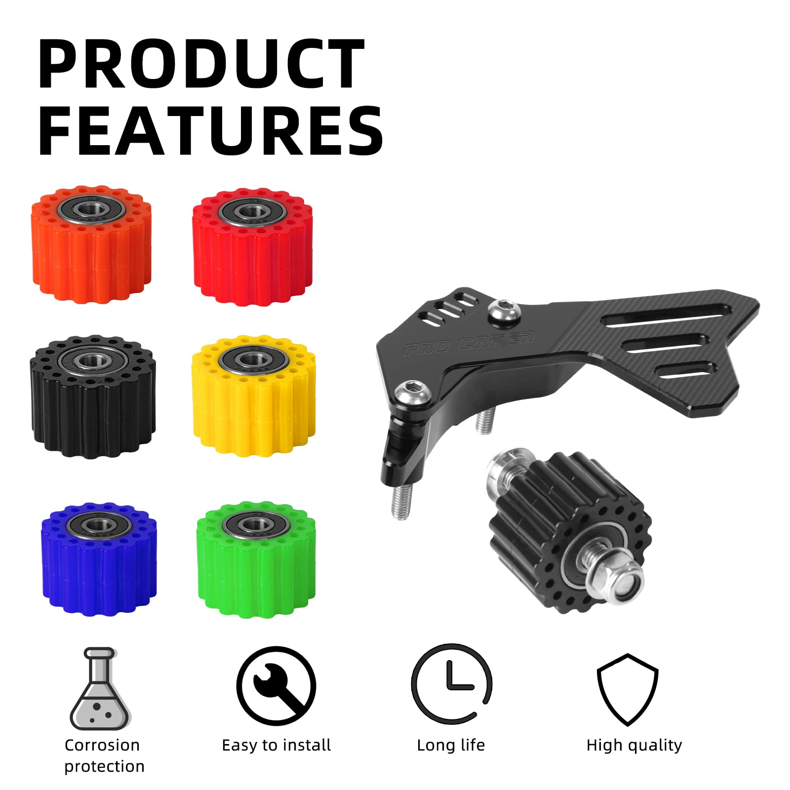 Universal 10mm Motorcycle Idler Sprocket - ATV/Dirt Bike Chain Tensioner for Pit Bikes & Mini Bikes (Green)