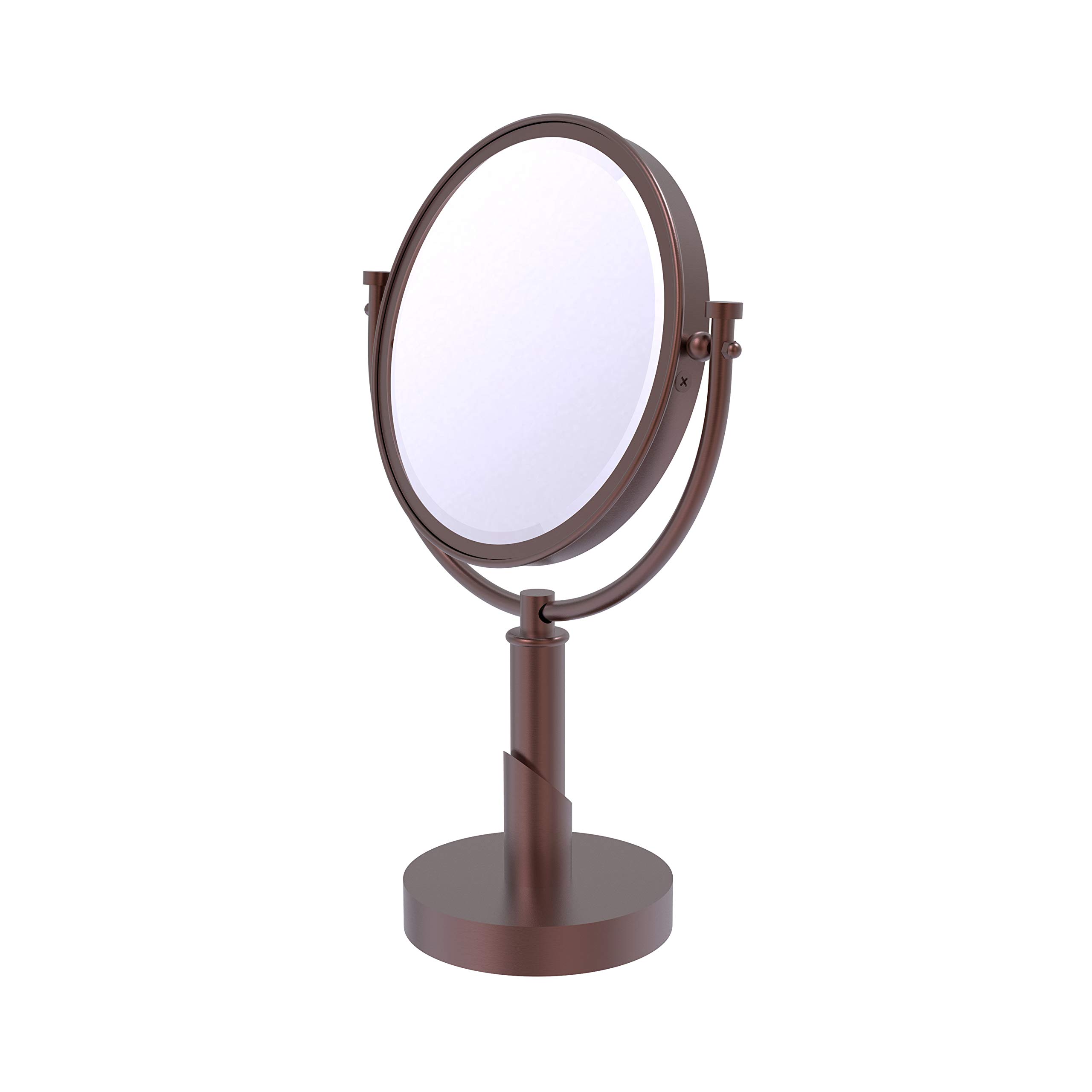 Allied Brass TR-4/3X Tribecca Collection 8 Inch Bathroom Vanity Top 3X Magnification Makeup Mirror in Antique Copper - Perfect for Dressing Tables, Powder Rooms & Luxury Bathrooms