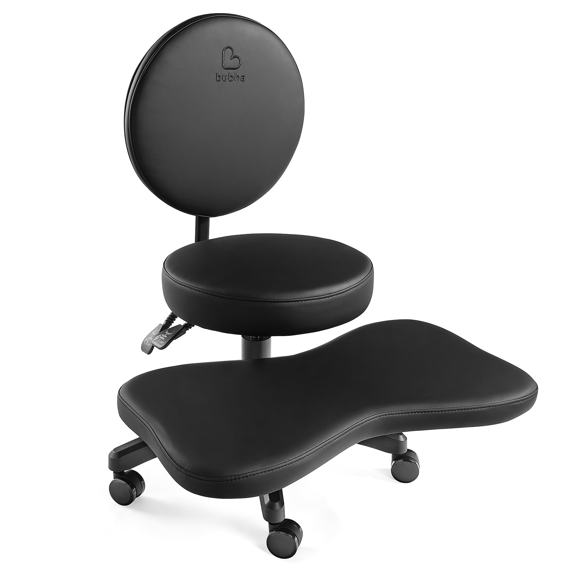 Ergonomic Meditation Chair with Reclining Backrest, Adjustable Height & Leg Rest - Cross-Legged Office Chair with Wheels for ADHD, Yoga & Kneeling - Perfect for Home Meditation, Office Work & Stress Relief